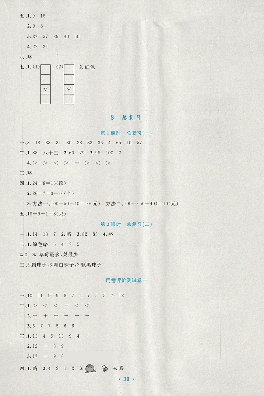 2018年小學(xué)同步測控優(yōu)化設(shè)計(jì)一年級數(shù)學(xué)下冊人教版 第14頁