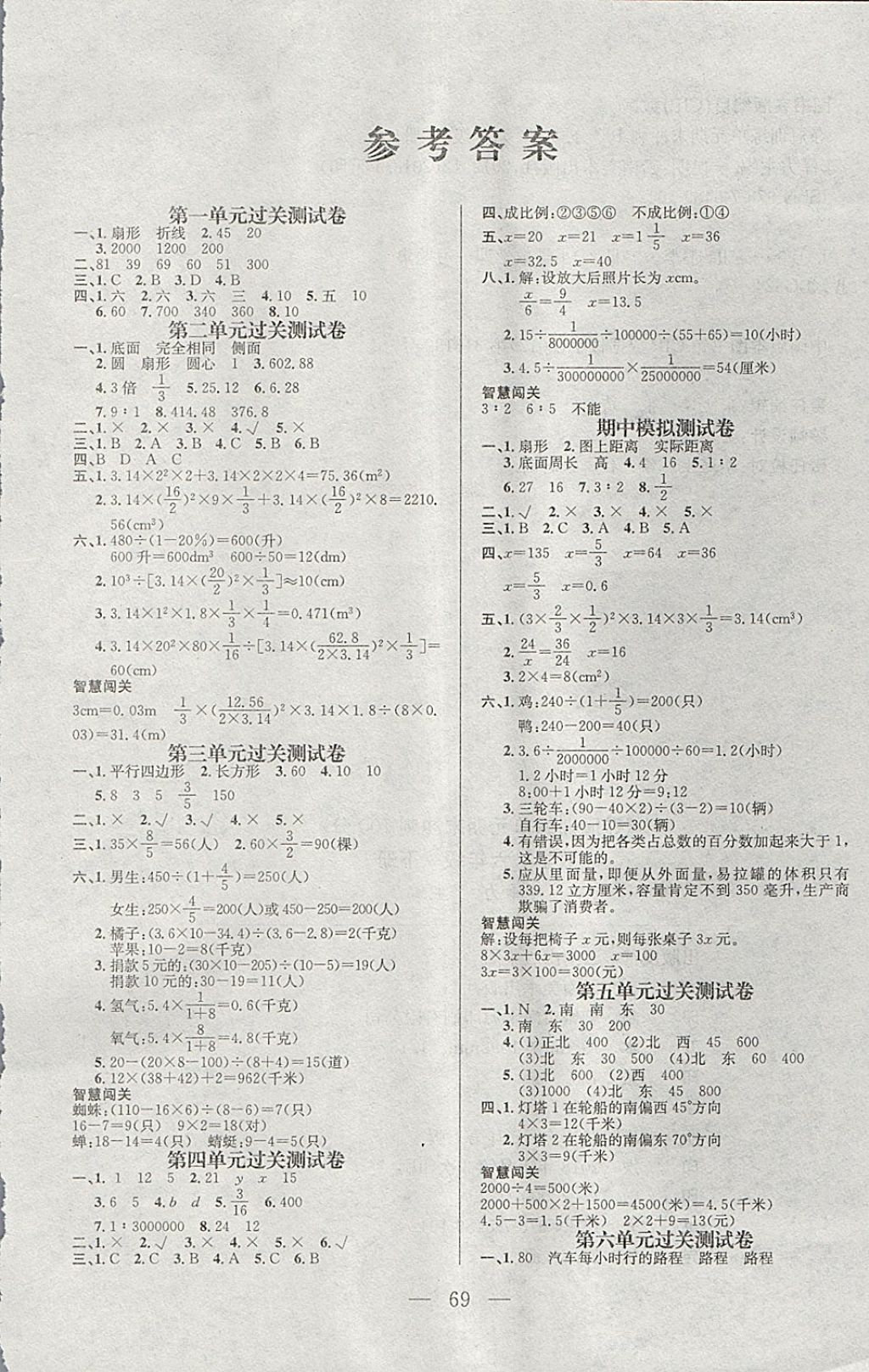 2018年夺冠训练单元期末冲刺100分六年级数学下册苏教版 第1页