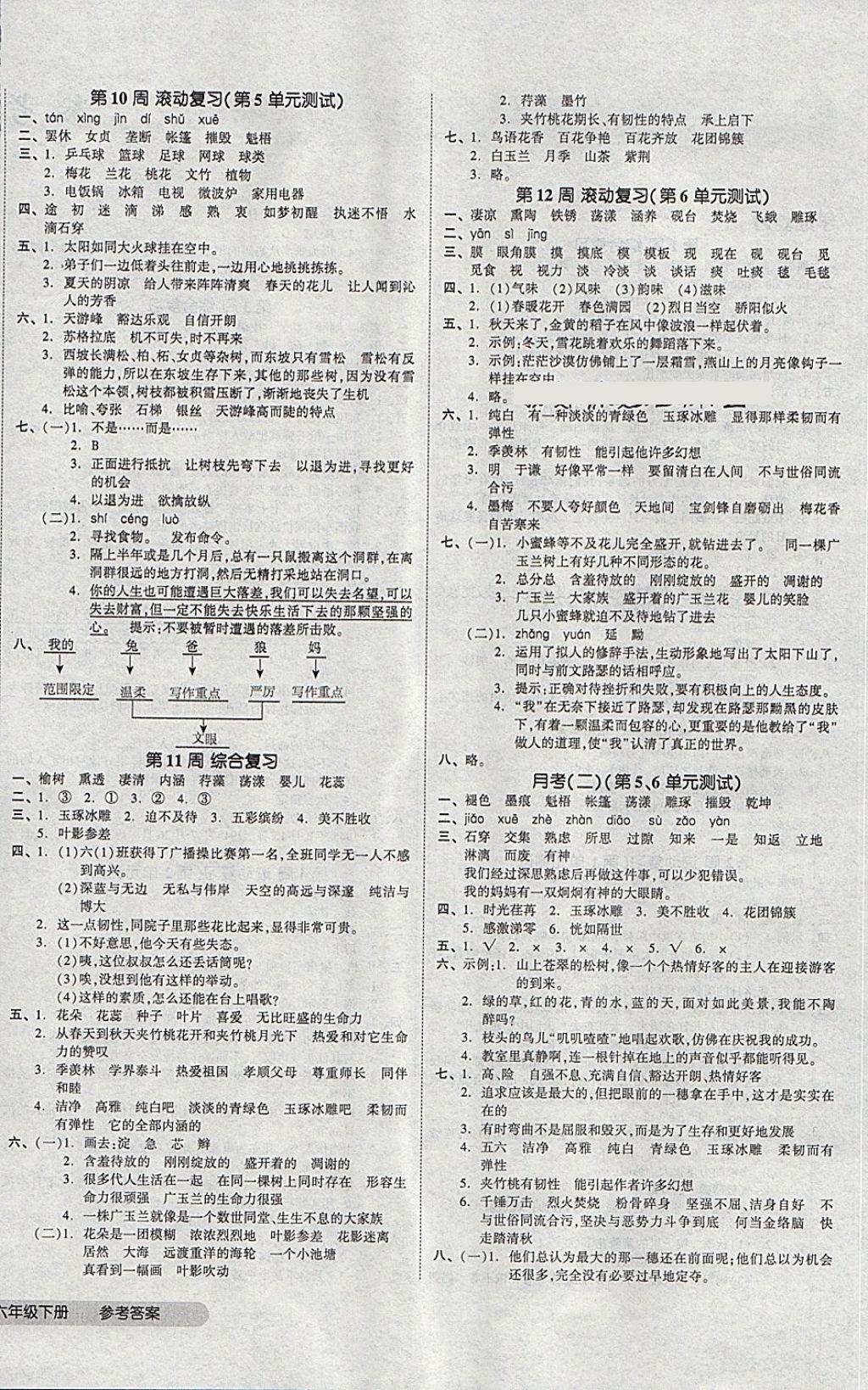 2018年全品小复习六年级语文下册苏教版 第4页