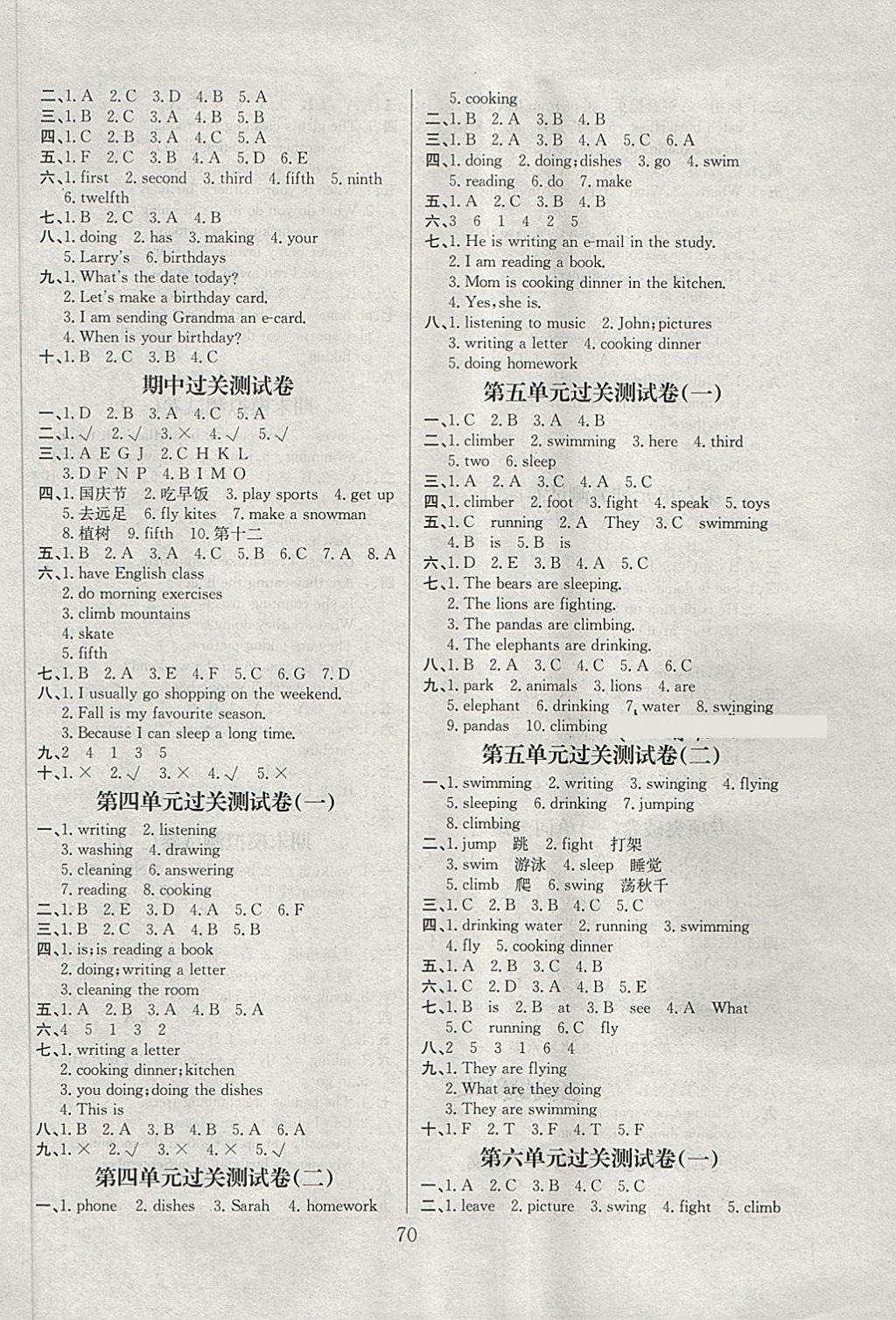 2018年奪冠訓(xùn)練單元期末沖刺100分五年級(jí)英語(yǔ)下冊(cè)人教PEP版 第2頁(yè)