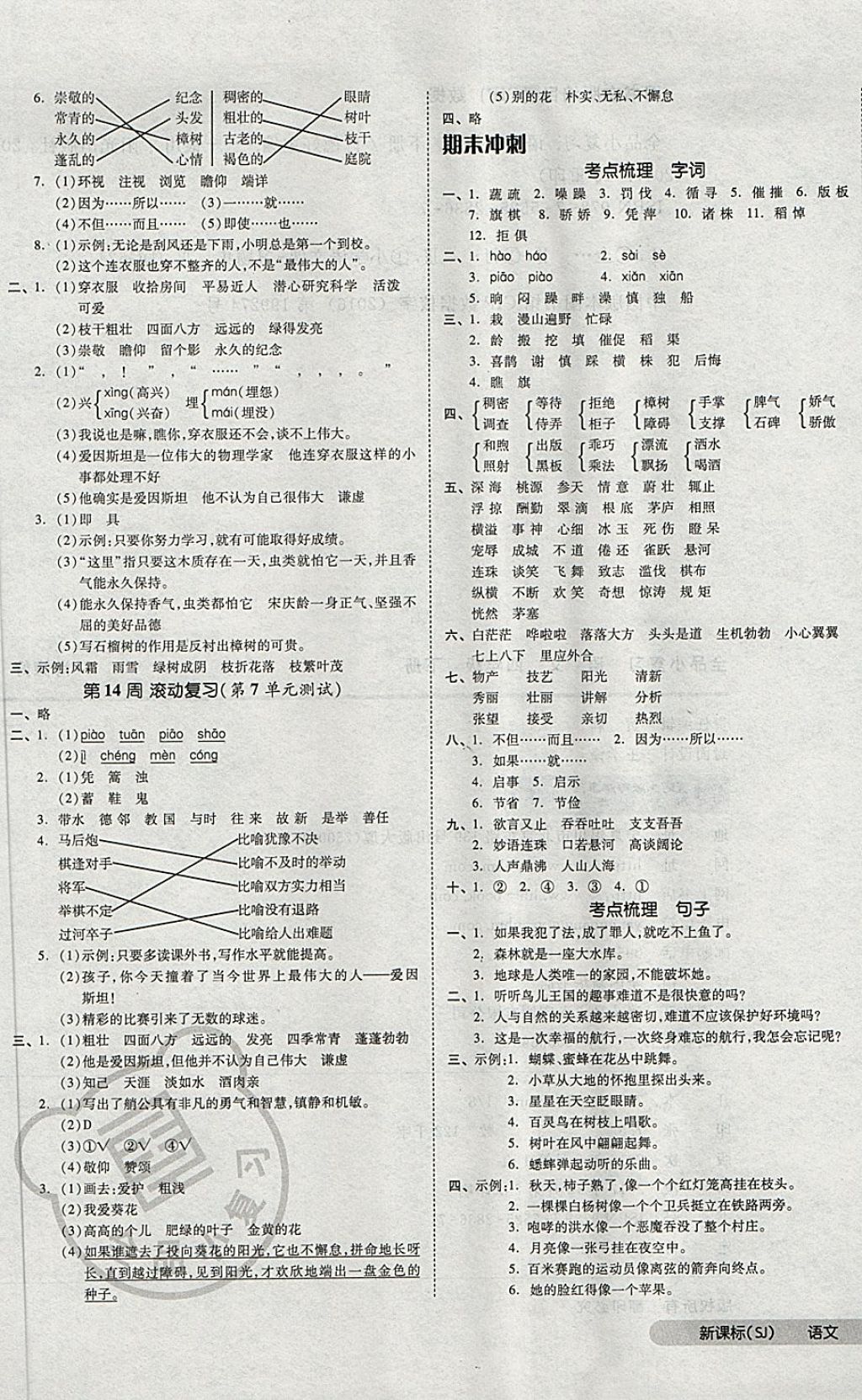 2018年全品小復(fù)習(xí)四年級(jí)語文下冊(cè)蘇教版 第5頁