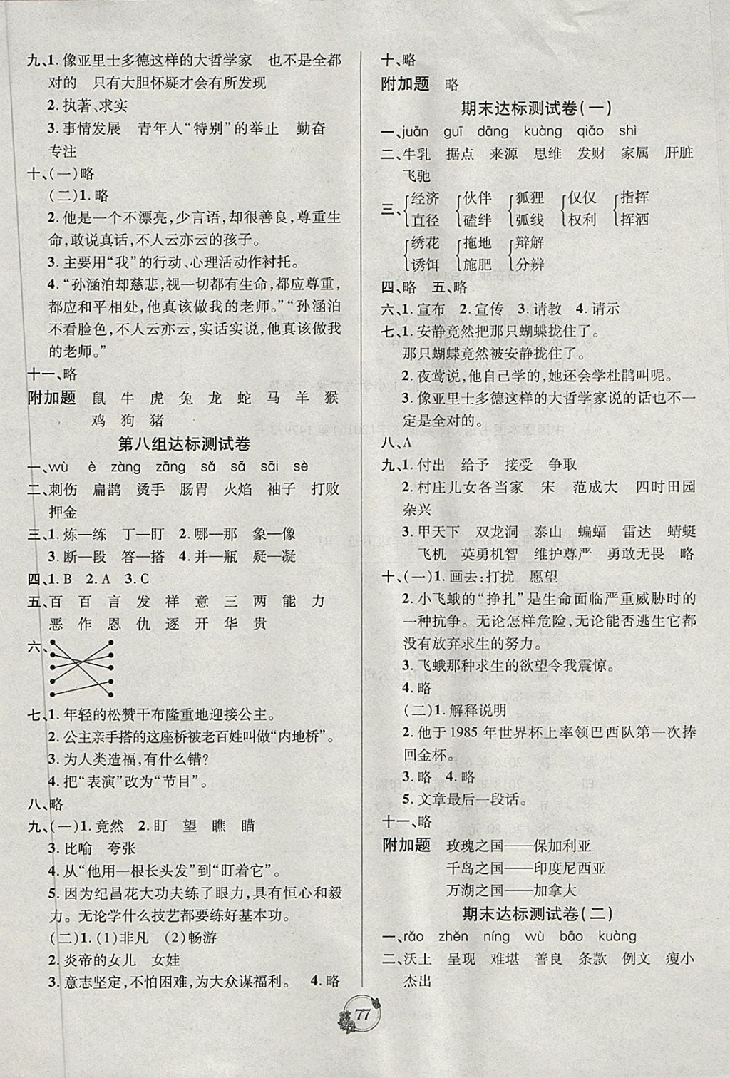 2018年樂學(xué)名校點(diǎn)金卷四年級(jí)語文下冊(cè)人教版 第5頁