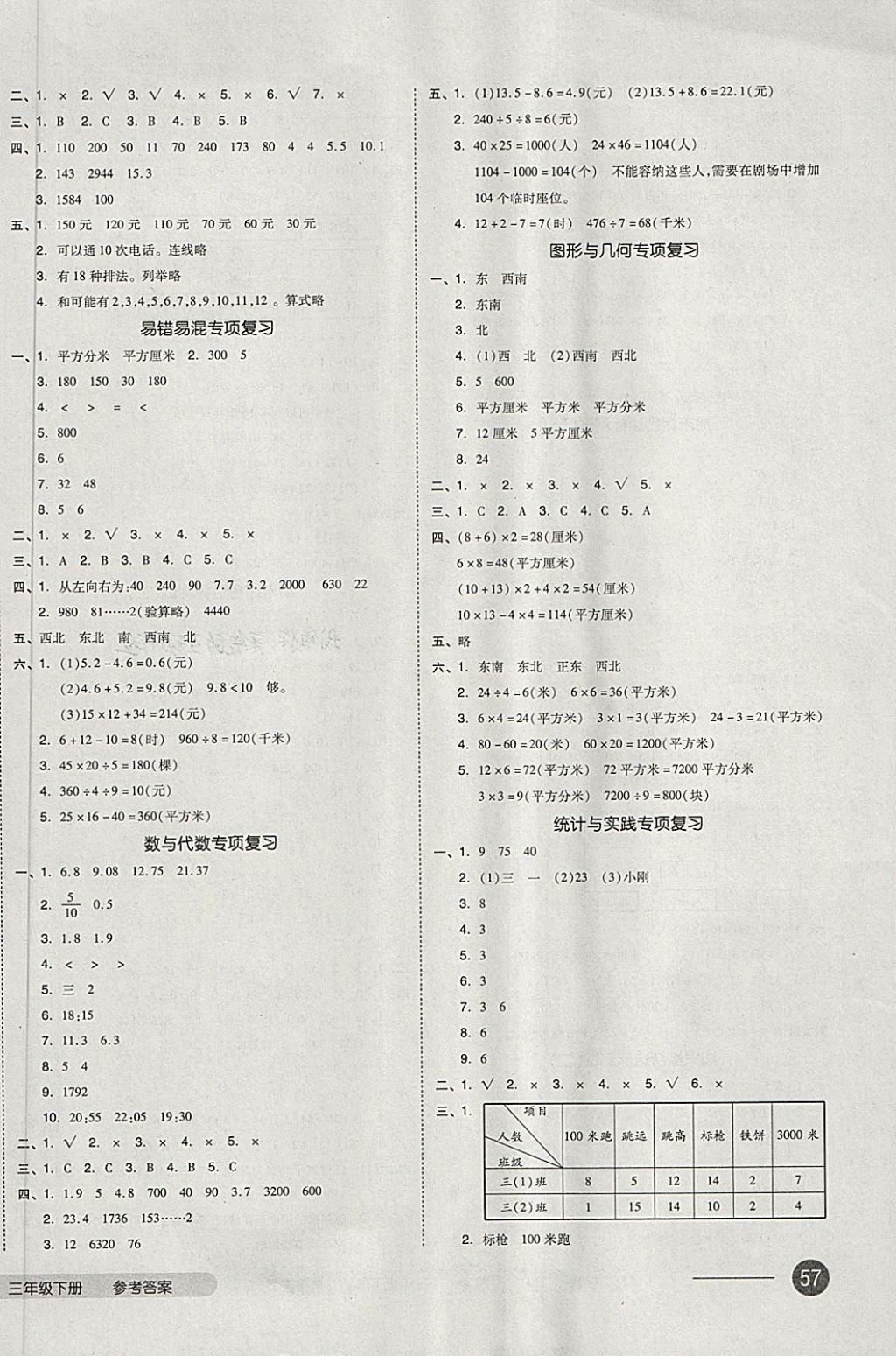 2018年全品小复习三年级数学下册人教版 第6页