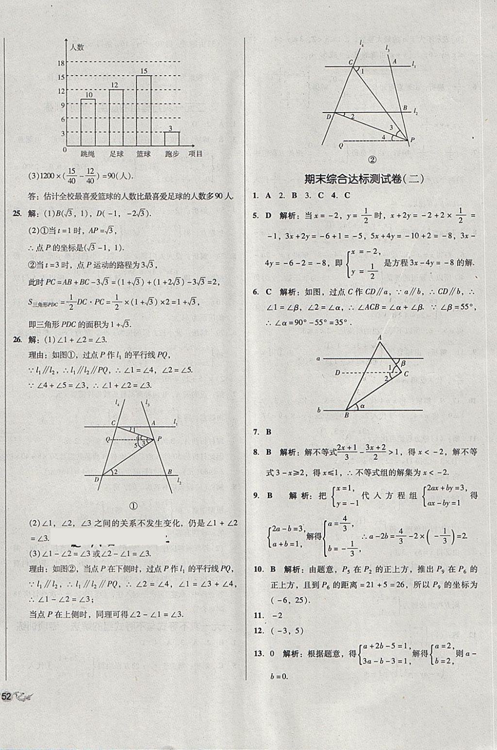 2018年单元加期末复习与测试七年级数学下册人教版 第16页