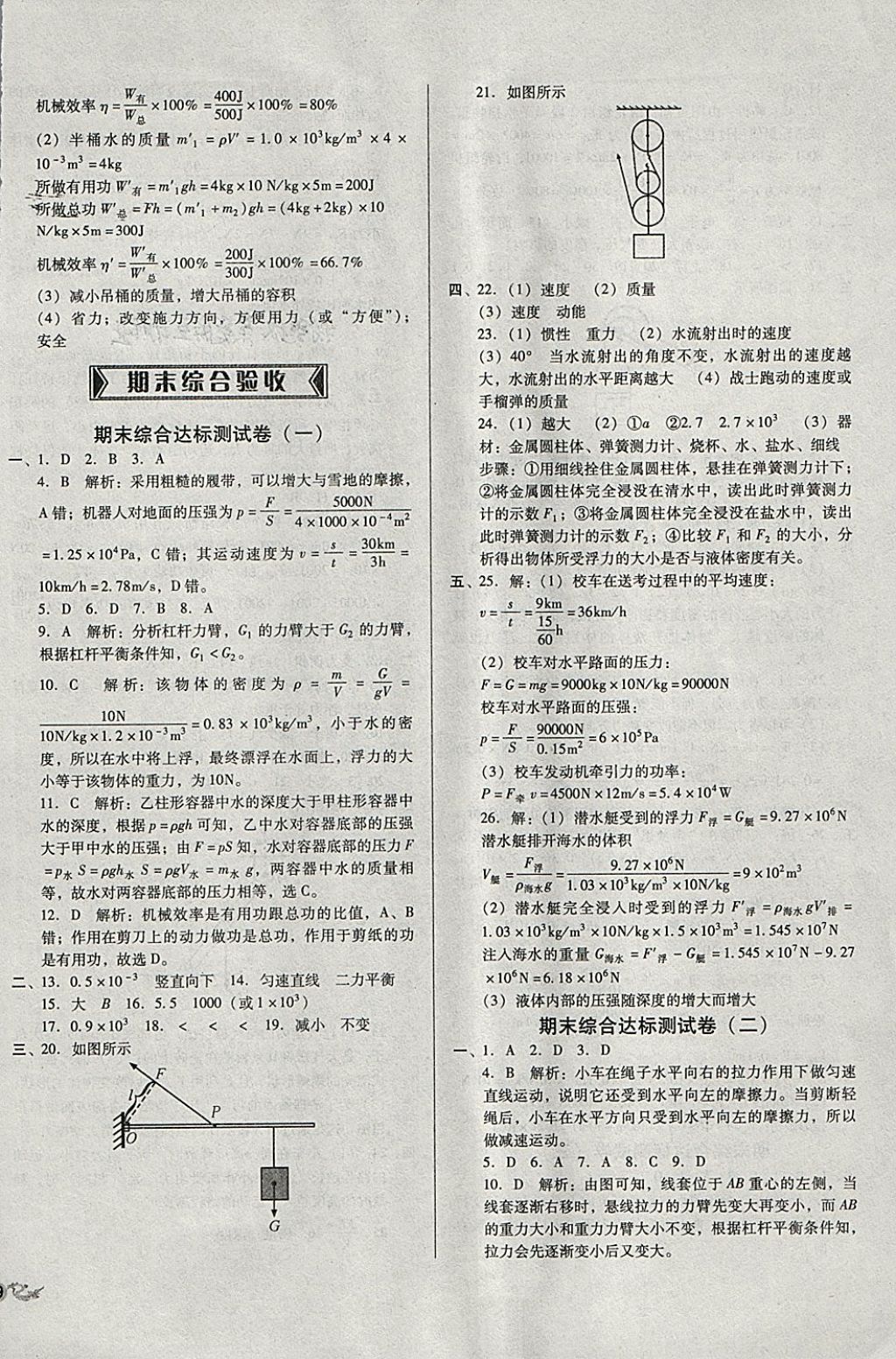 2018年單元加期末復習與測試八年級物理下冊滬科版 第14頁