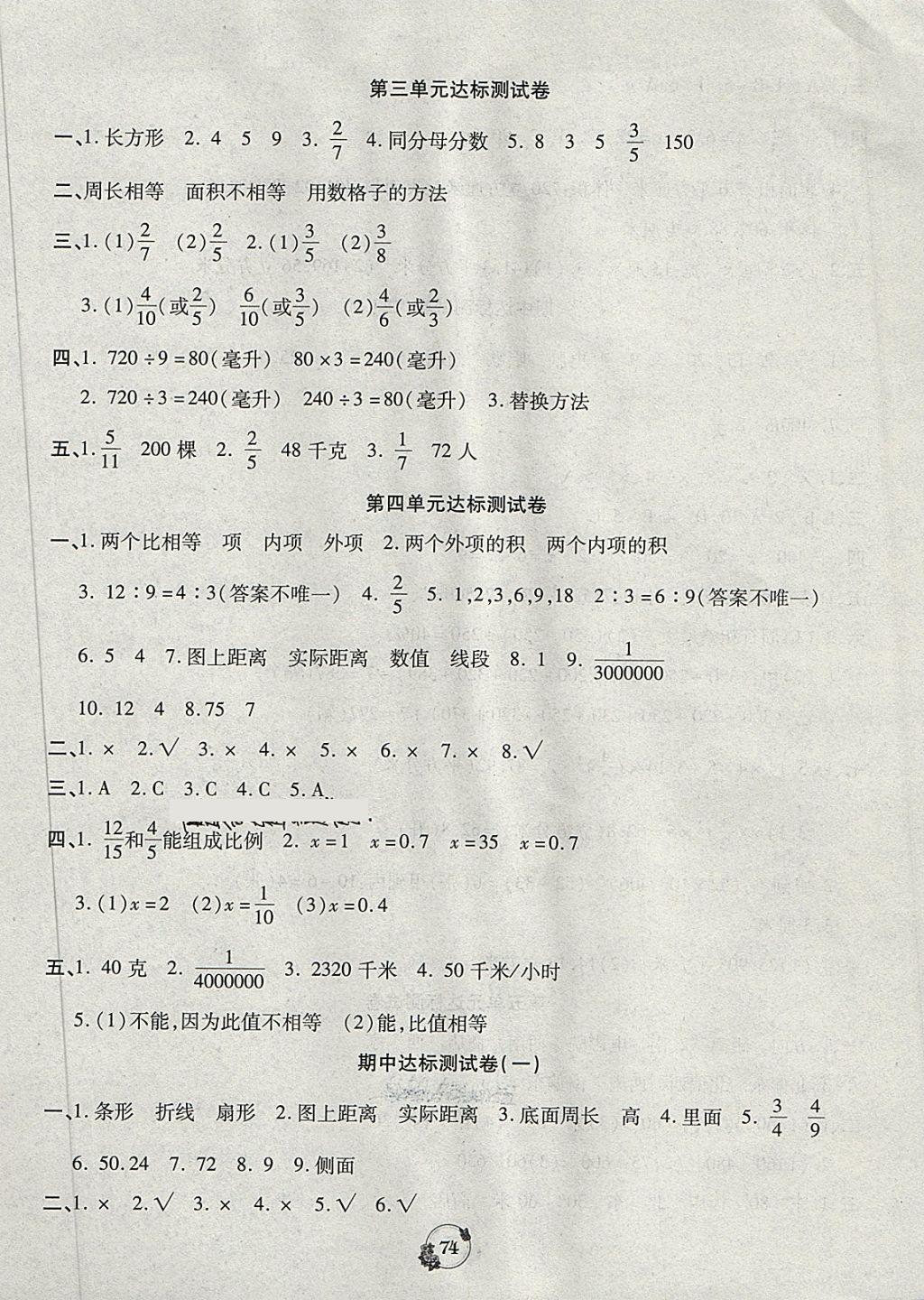 2018年樂學(xué)名校點(diǎn)金卷六年級數(shù)學(xué)下冊蘇教版 第2頁