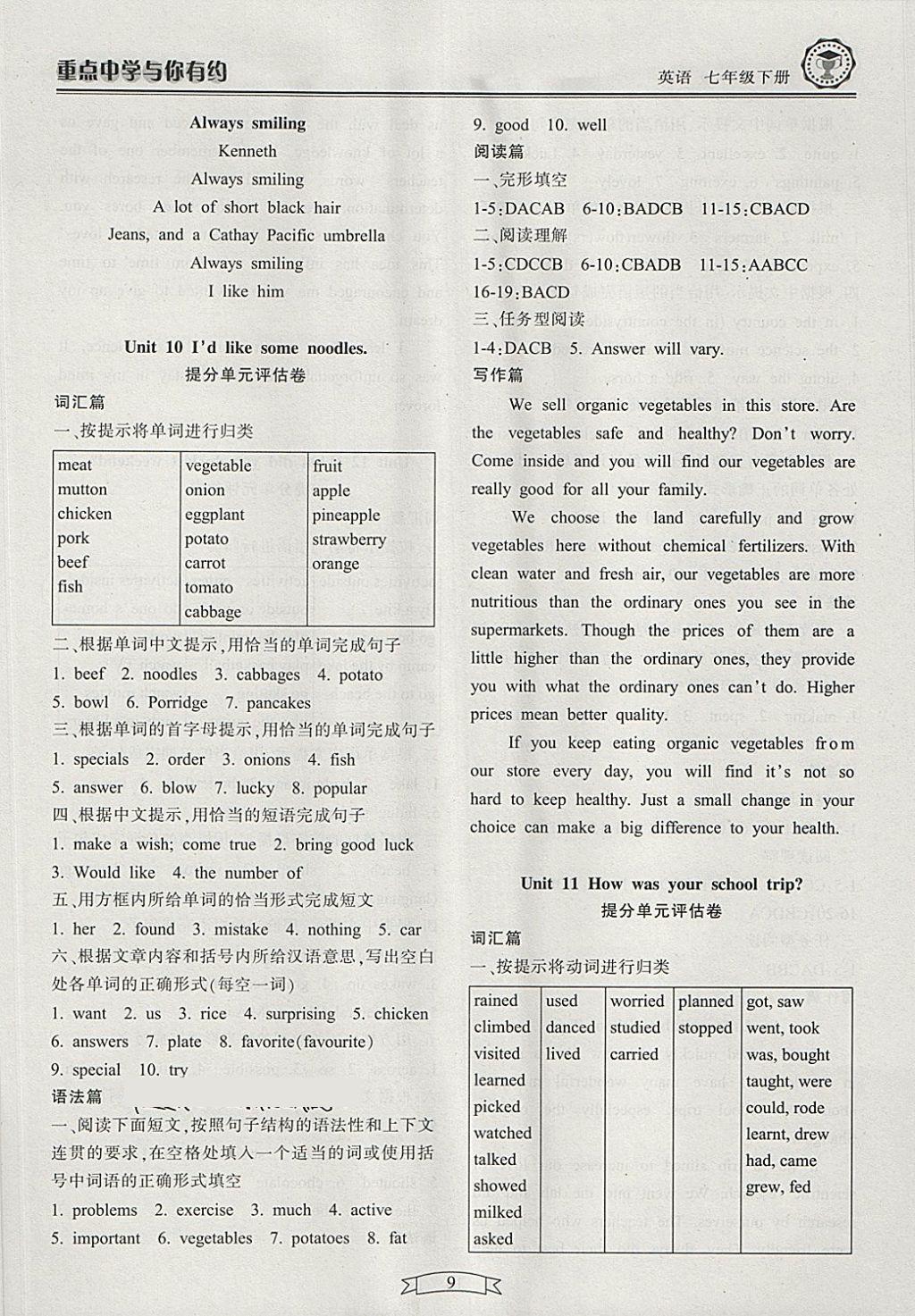 2018年重點中學與你有約七年級英語下冊 第9頁