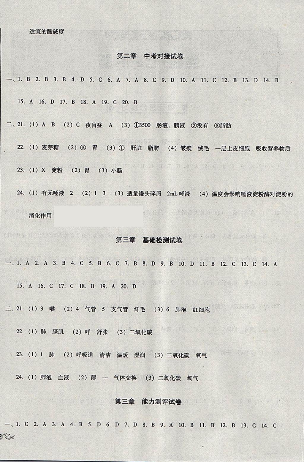 2018年單元加期末復習與測試七年級生物下冊人教版 第4頁