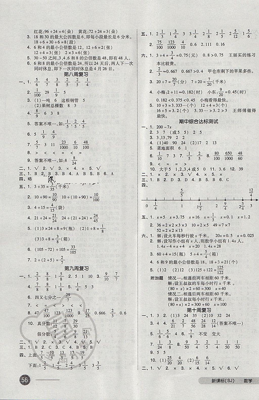 2018年全品小復(fù)習(xí)五年級(jí)數(shù)學(xué)下冊(cè)蘇教版 第3頁