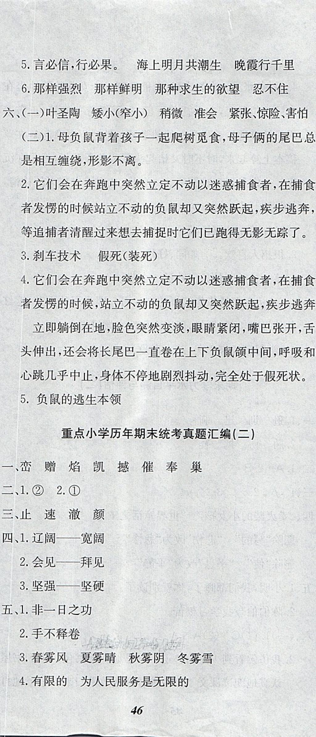 2018年决胜期末100分四年级语文下册人教版 第5页