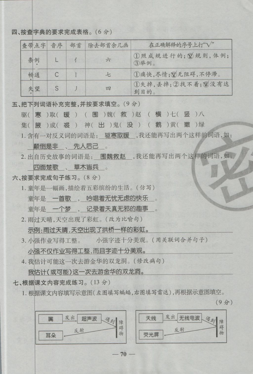 2018年金質(zhì)教輔一卷搞定沖刺100分四年級(jí)語(yǔ)文下冊(cè)人教版 第86頁(yè)