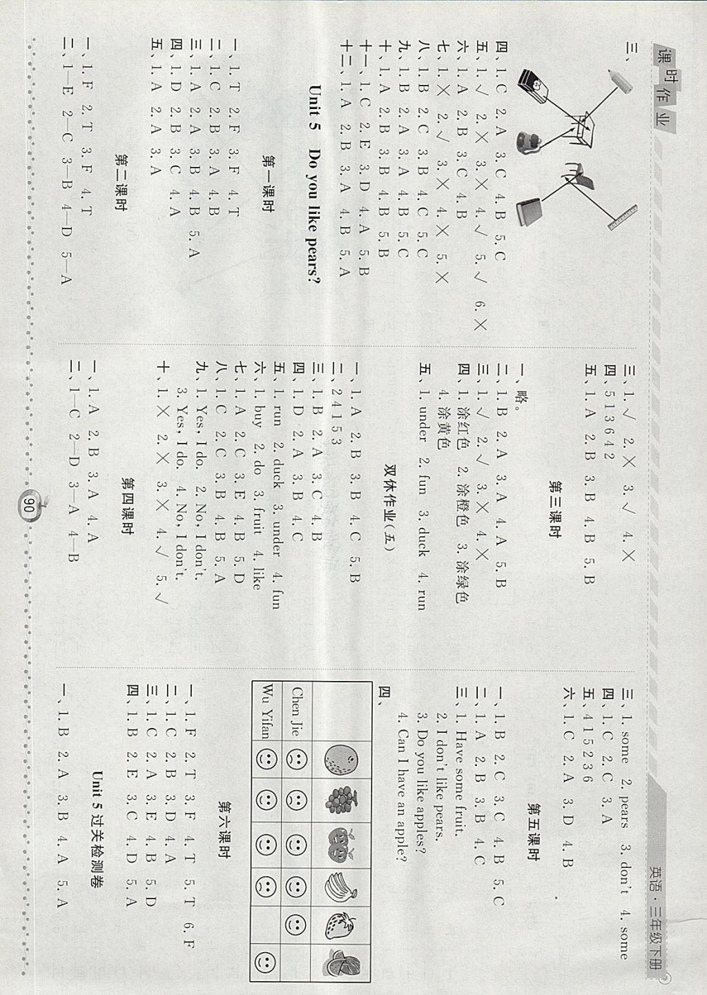 2018年經(jīng)綸學(xué)典課時(shí)作業(yè)三年級(jí)英語(yǔ)下冊(cè)人教版 第10頁(yè)