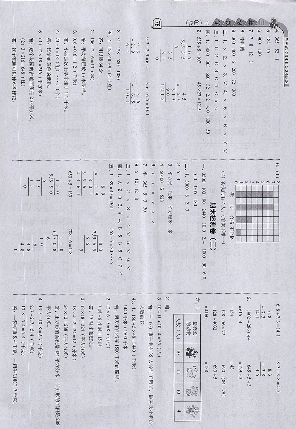 2018年綜合應(yīng)用創(chuàng)新題典中點三年級數(shù)學(xué)下冊青島版 第16頁