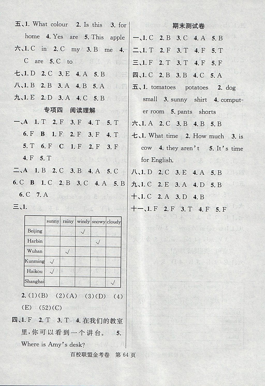 2018年百校聯(lián)盟金考卷四年級(jí)英語(yǔ)下冊(cè)人教版 第8頁(yè)