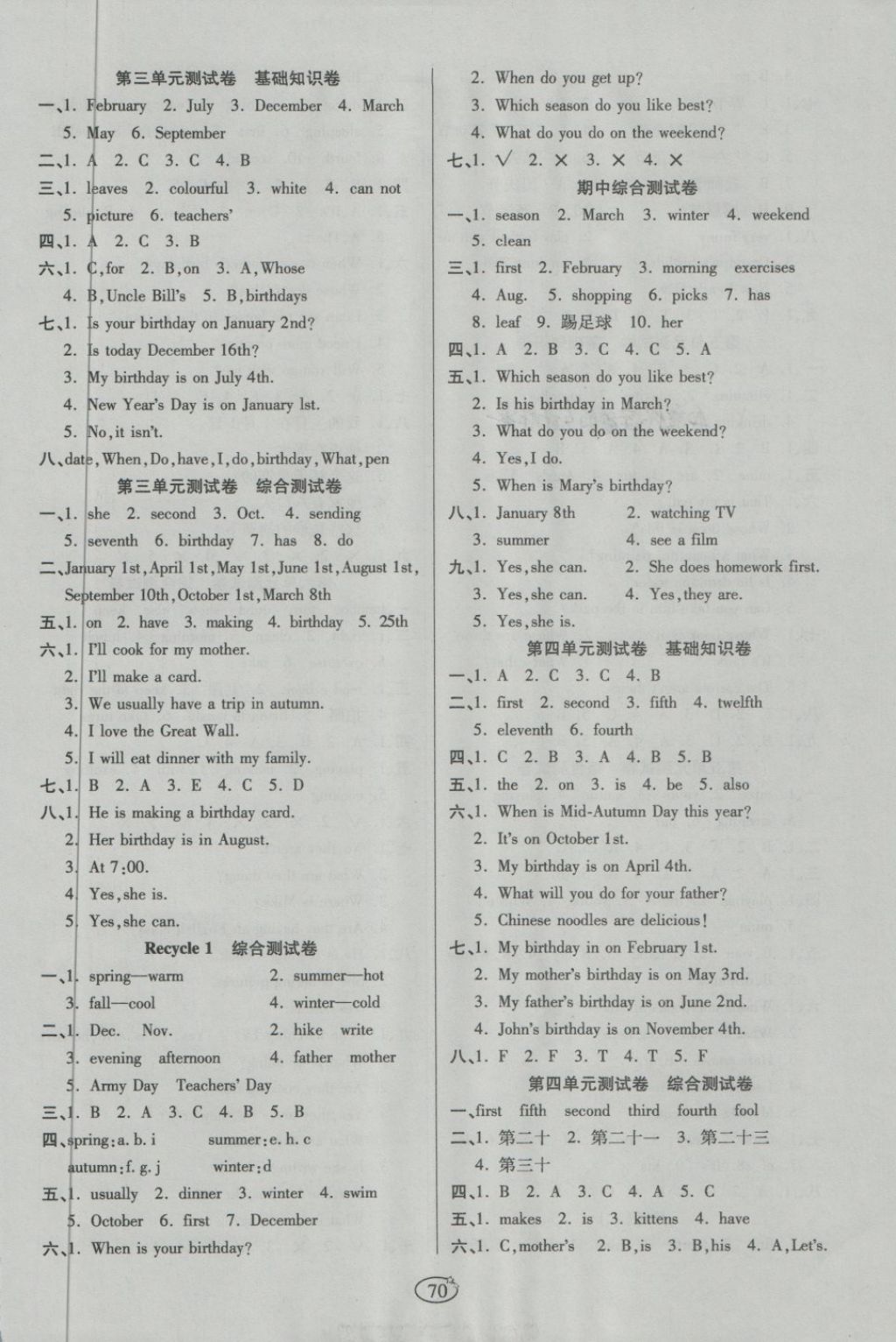 2018年金質(zhì)教輔培優(yōu)奪冠金卷五年級英語下冊人教版 第2頁