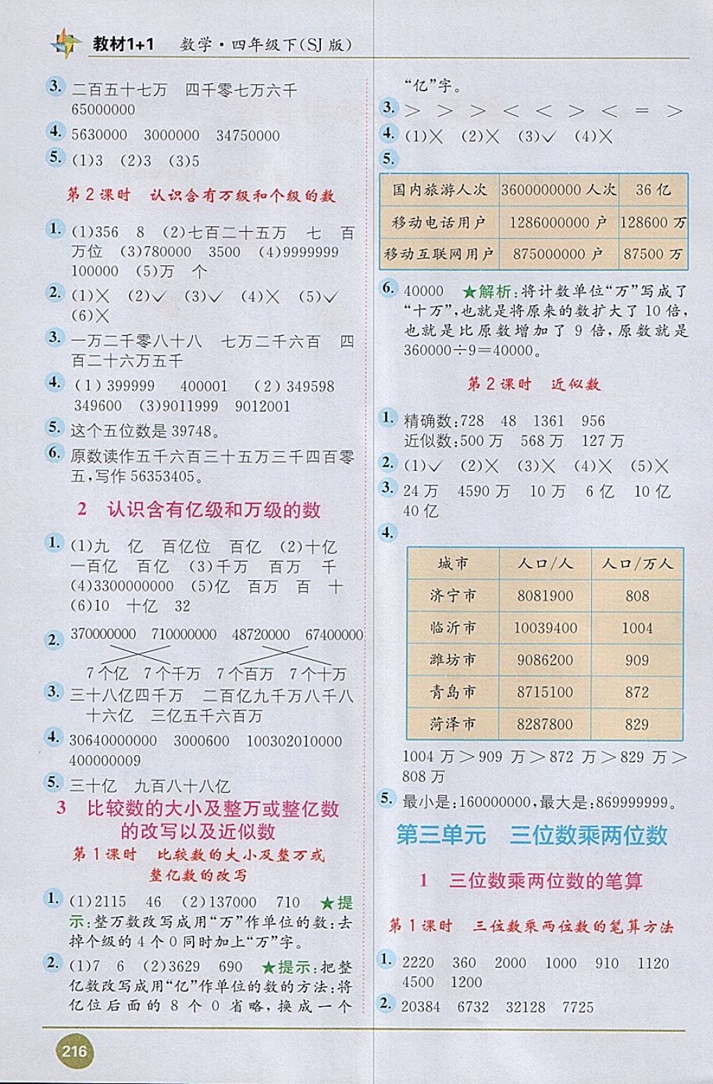 2018年教材1加1四年級數(shù)學(xué)下冊蘇教版 第2頁