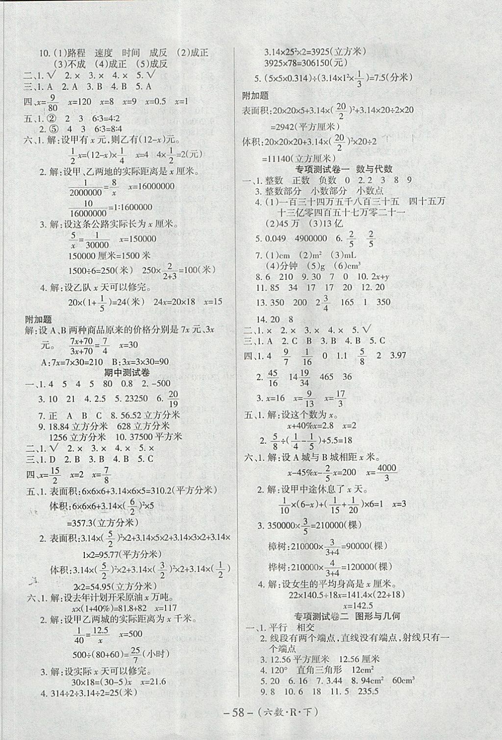 2018年优佳好卷六年级数学下册人教版 第2页