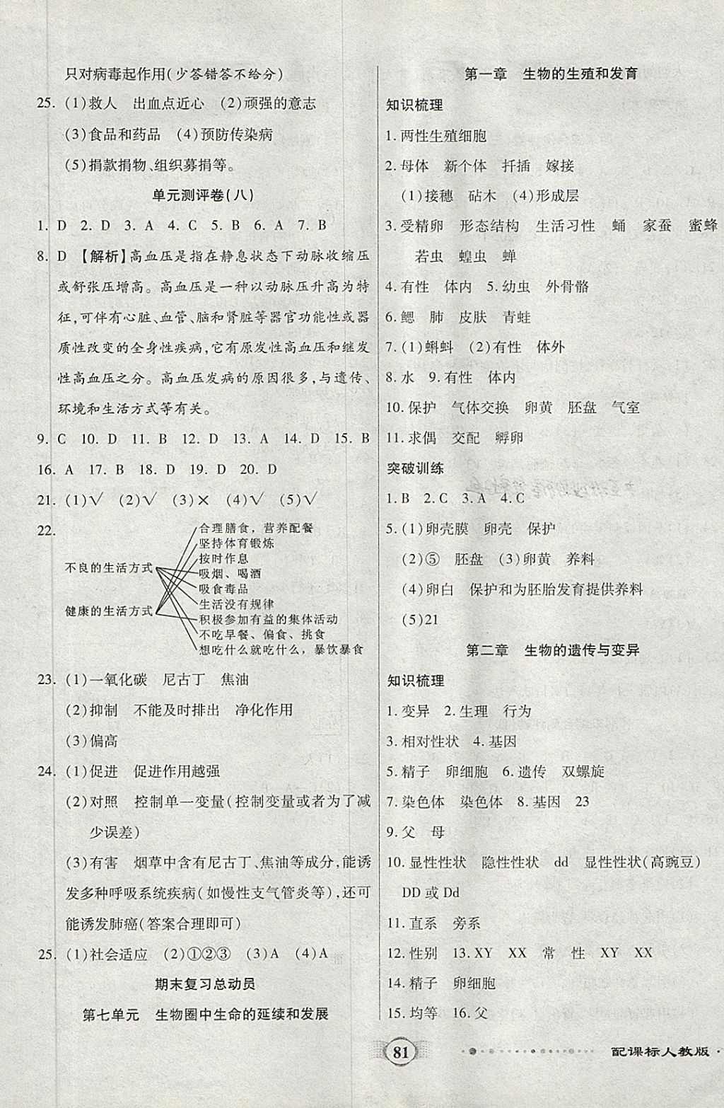 2018年全程優(yōu)選卷八年級生物下冊人教版 第5頁