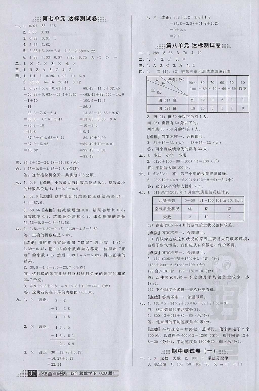 2018年好卷四年級(jí)數(shù)學(xué)下冊(cè)青島版 第8頁(yè)