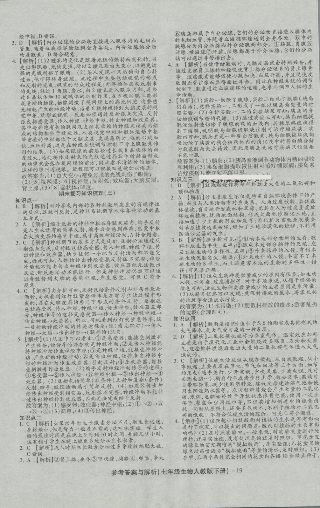 2018年練考通全優(yōu)卷七年級(jí)生物下冊(cè)人教版 第19頁(yè)