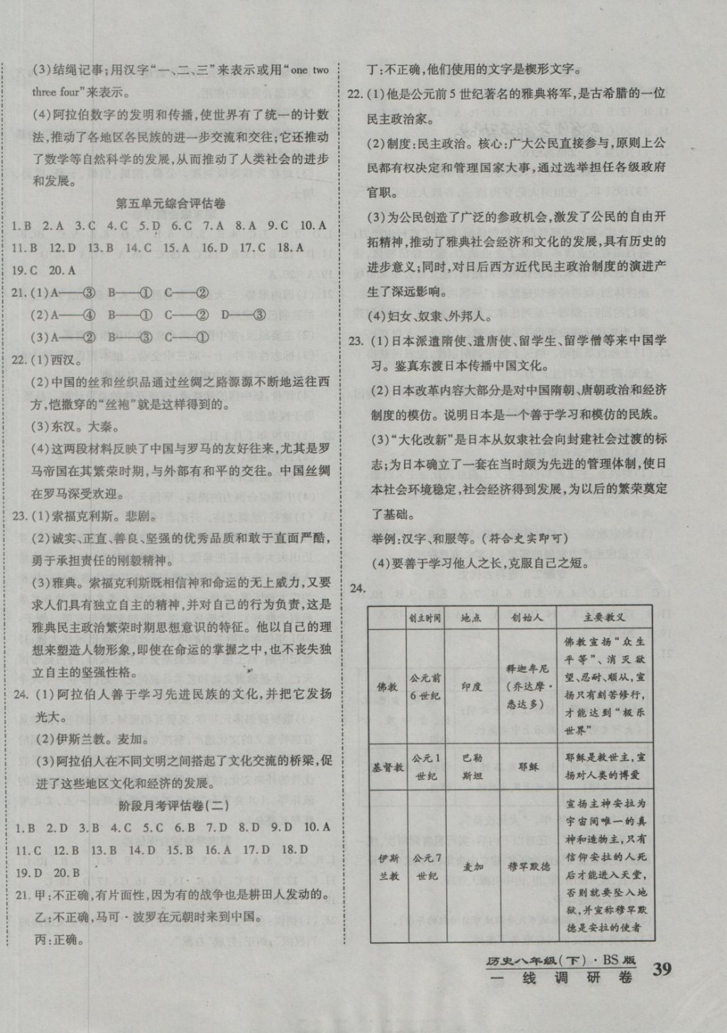 2018年一線調(diào)研卷八年級歷史下冊北師大版 第6頁