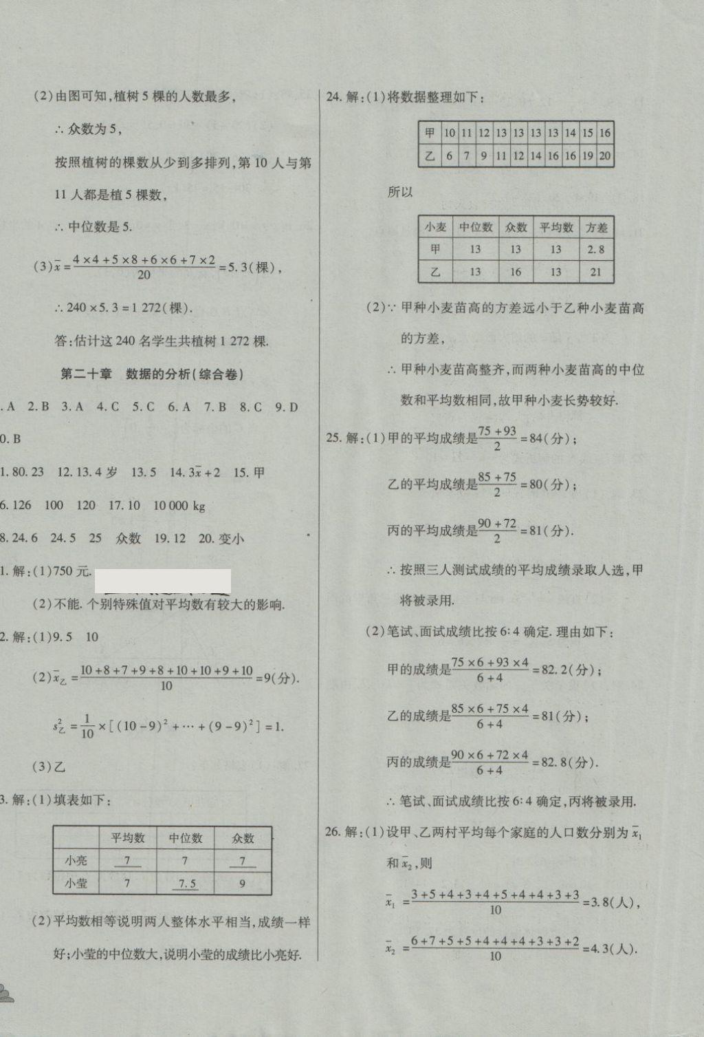 2018年千里馬單元測試卷八年級數(shù)學(xué)下冊人教版 第16頁