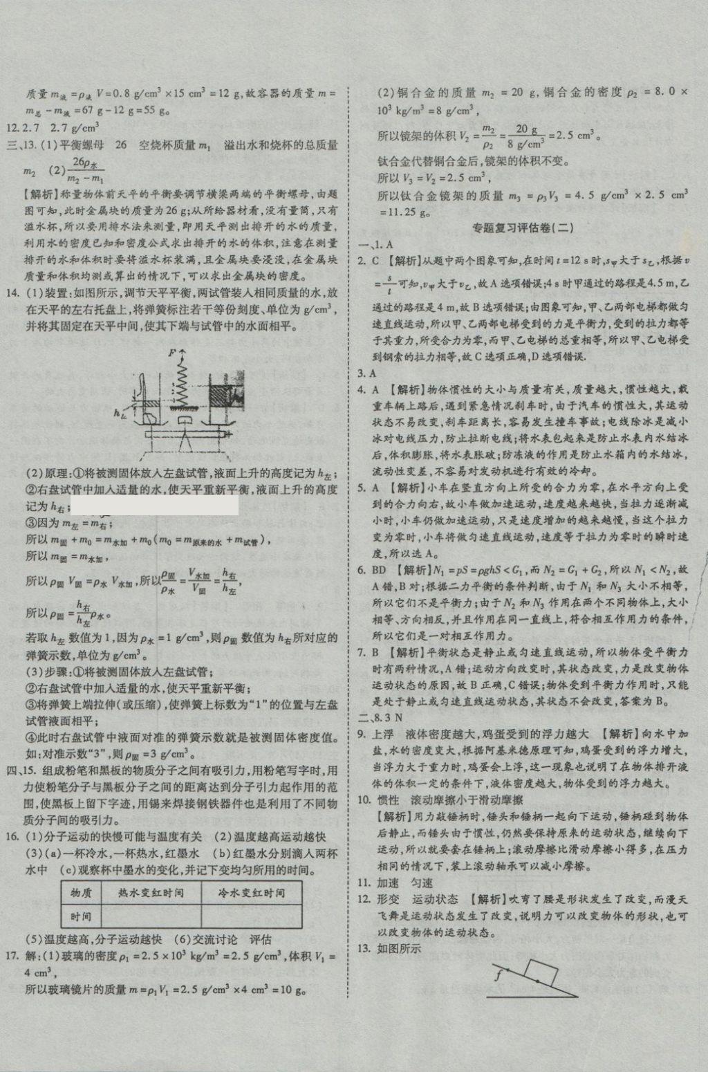 2018年一線(xiàn)調(diào)研卷八年級(jí)物理下冊(cè)蘇教版 第8頁(yè)