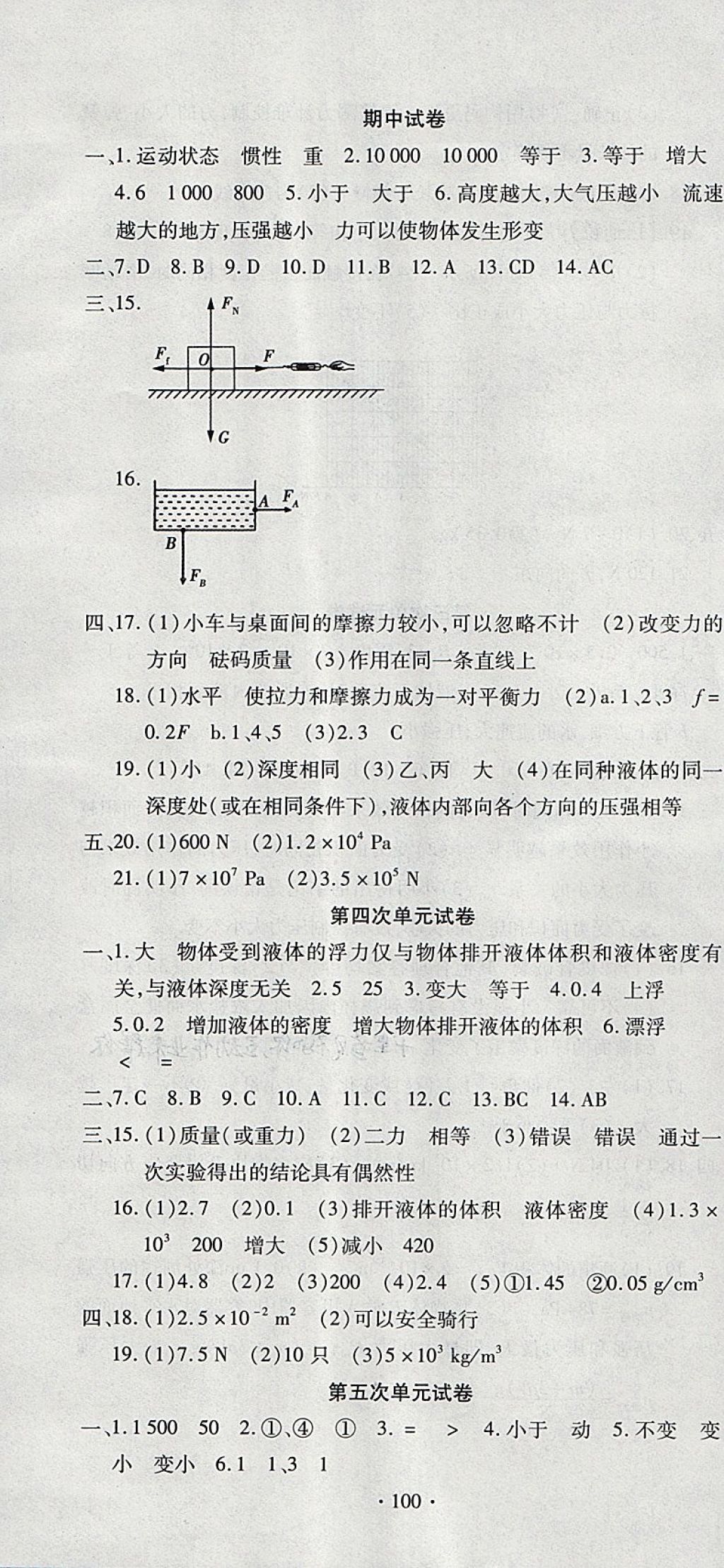 2018年ABC考王全程测评试卷八年级物理下册人教版 第4页