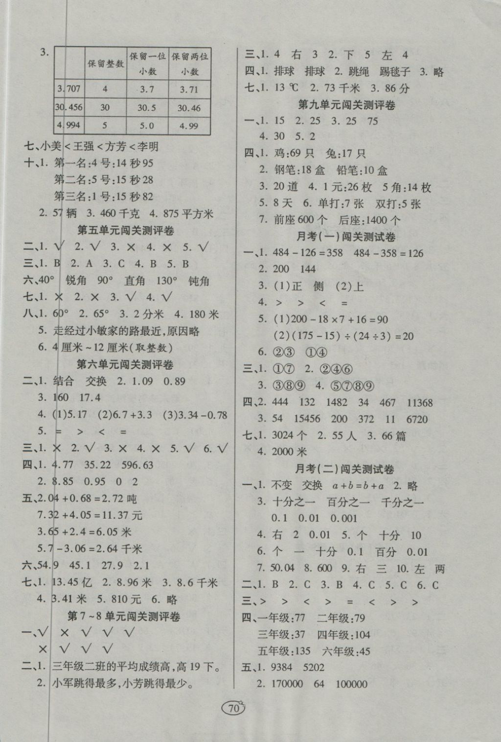 2018年金质教辅培优夺冠金卷四年级数学下册人教版 第2页