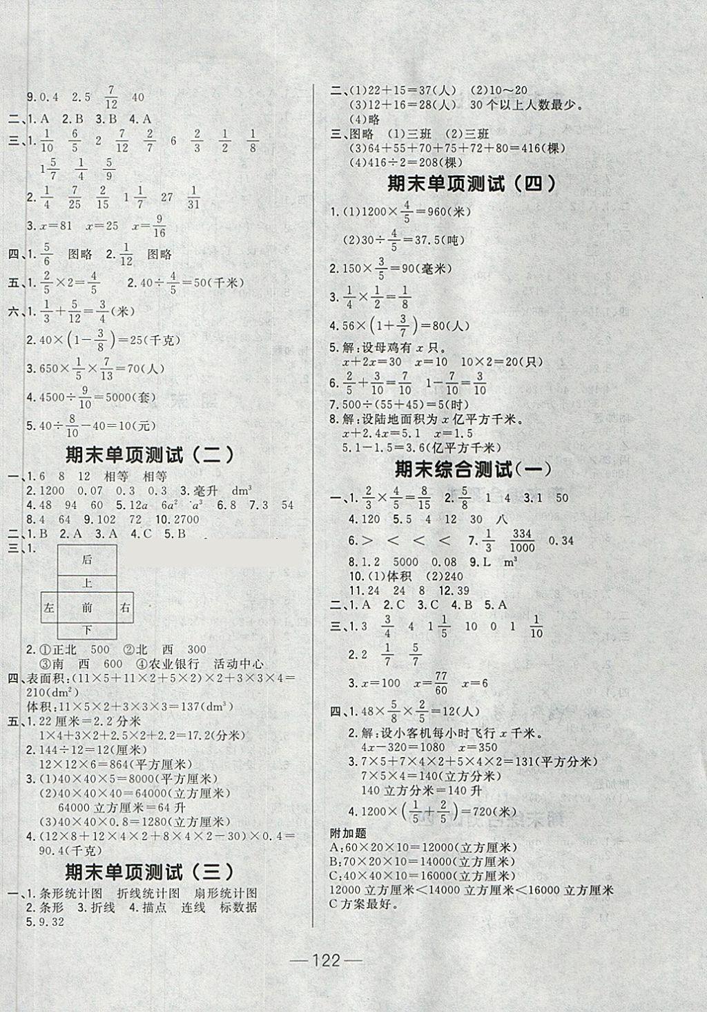 2018年悦然好学生周周测五年级数学下册北师大版 第6页