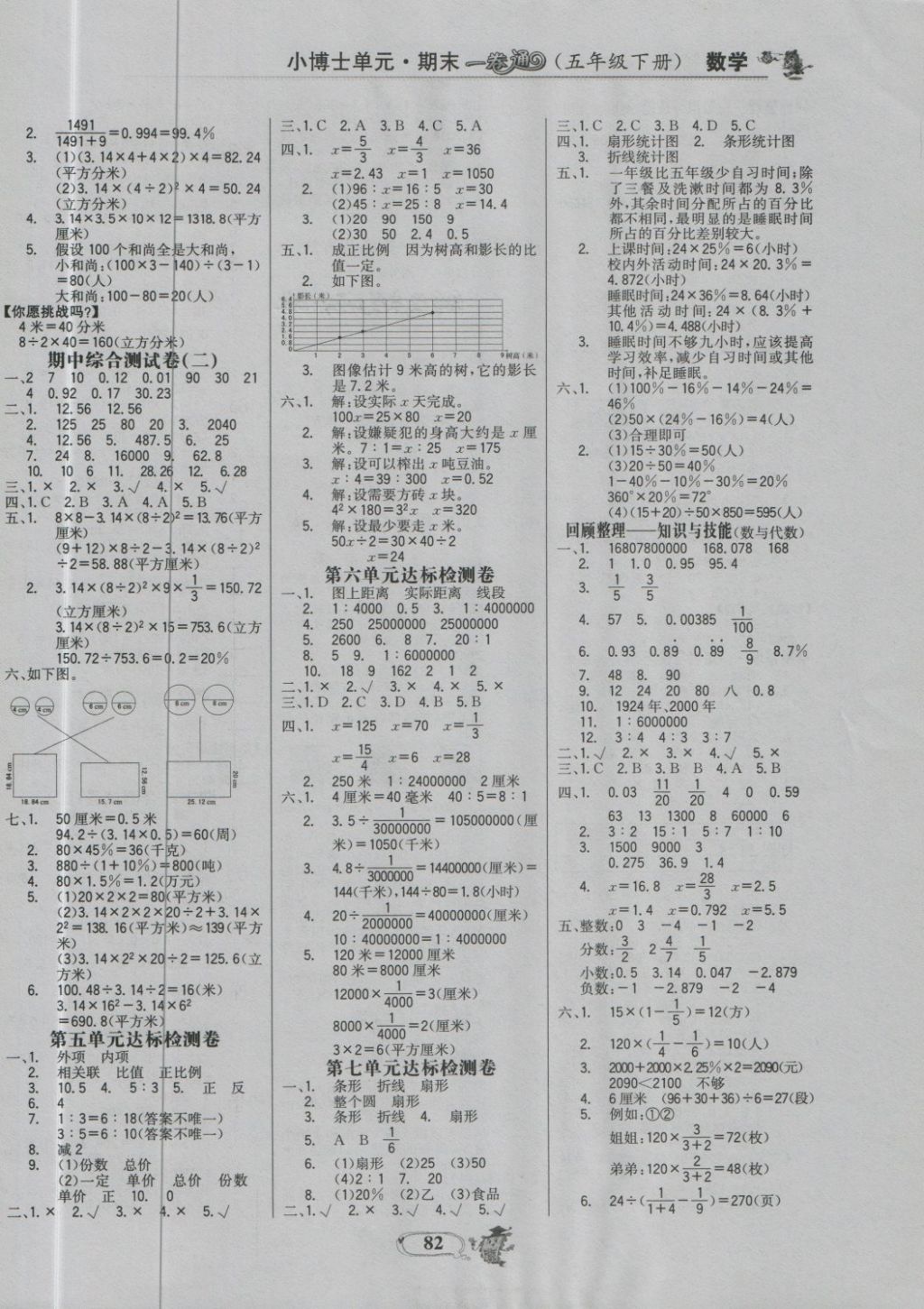 2018年世紀(jì)金榜小博士單元期末一卷通五年級數(shù)學(xué)下冊青島版 第8頁