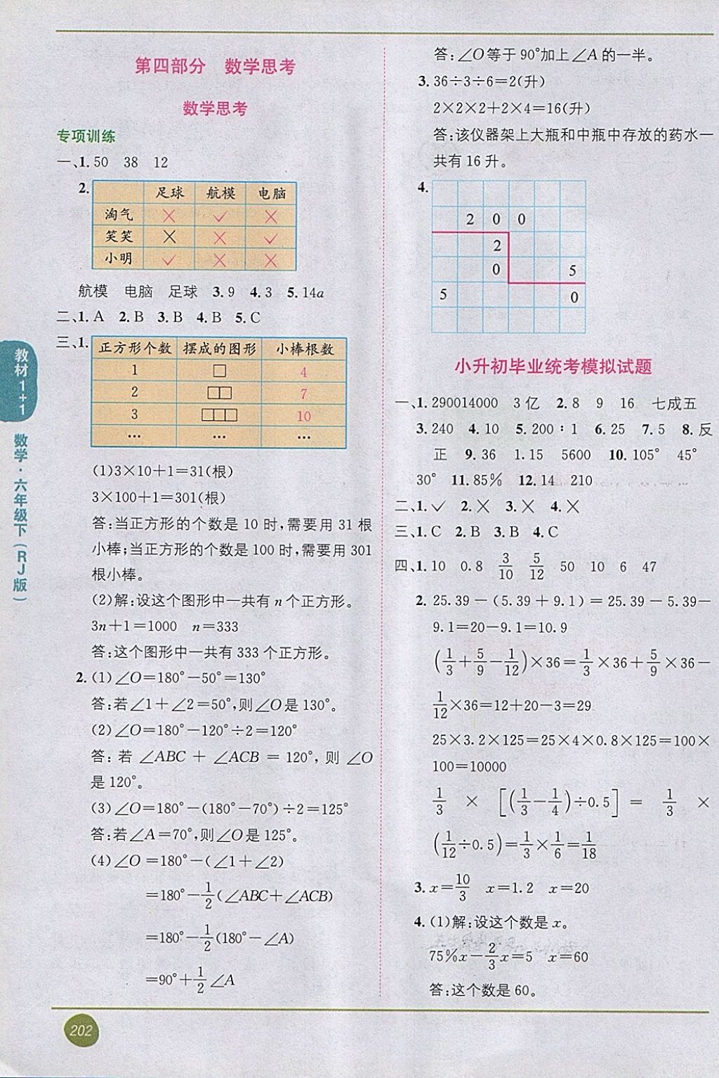 2018年教材1加1六年級數(shù)學下冊人教版 第15頁