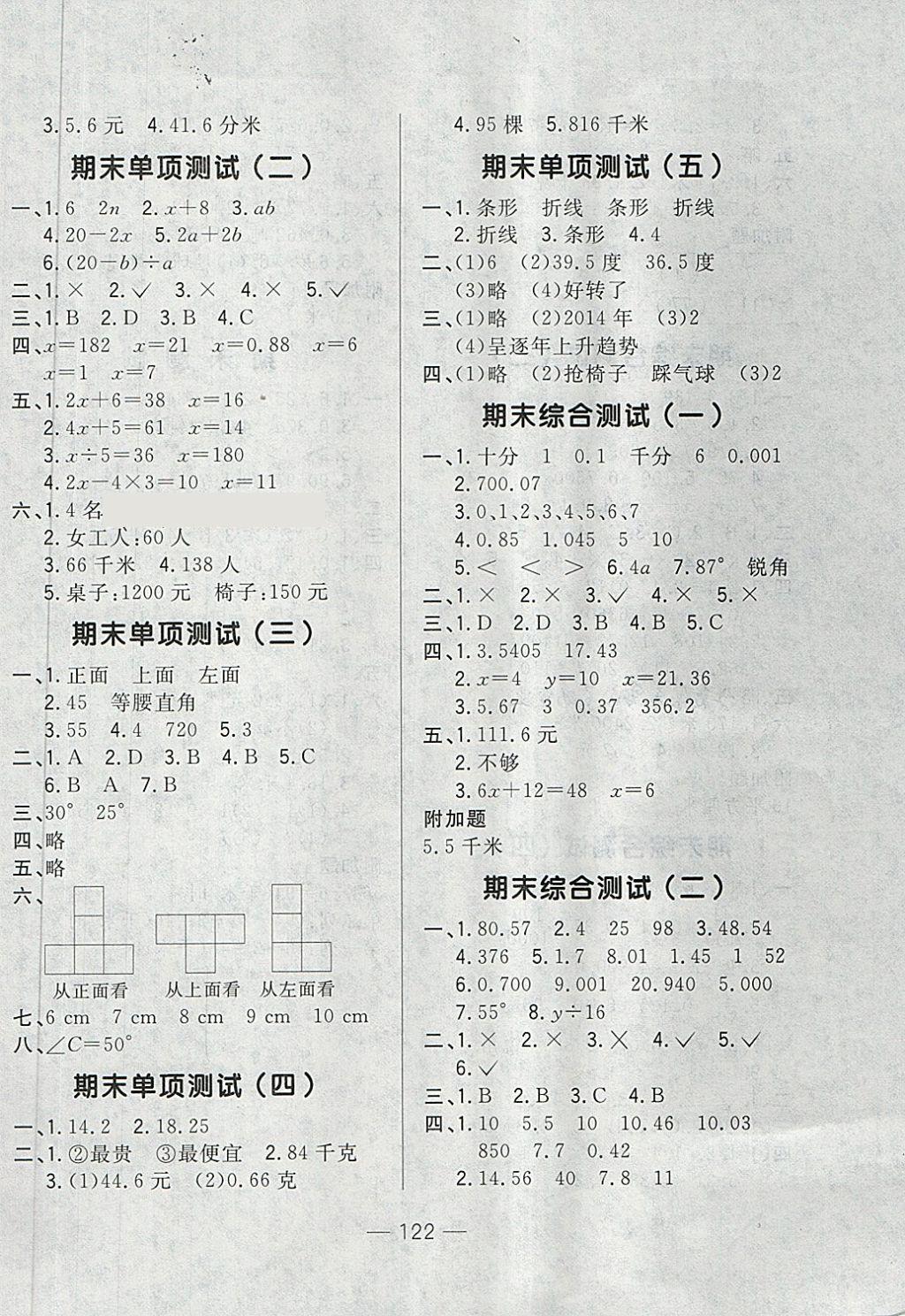 2018年悦然好学生周周测四年级数学下册北师大版 第6页