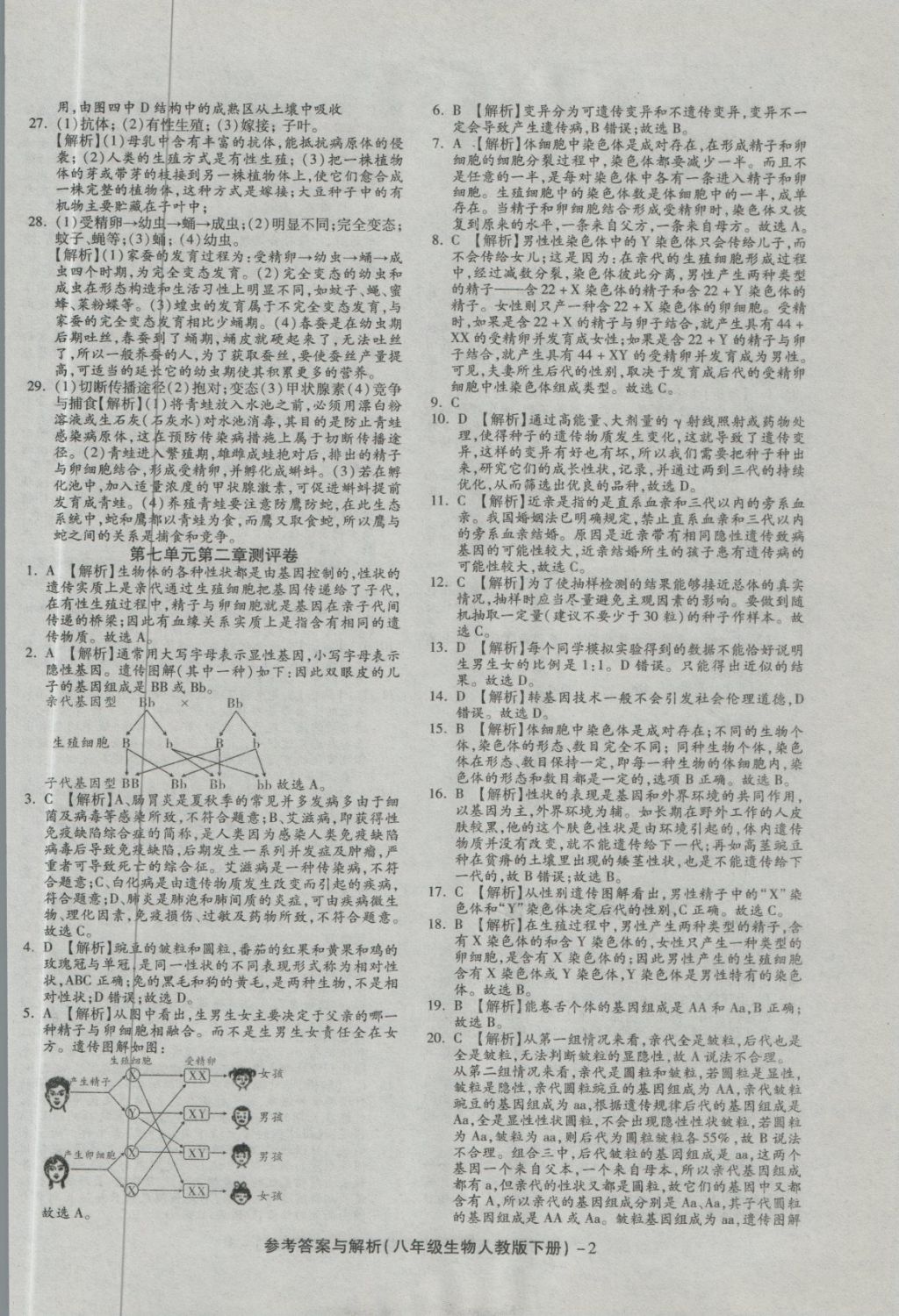 2018年练考通全优卷八年级生物下册人教版 第2页