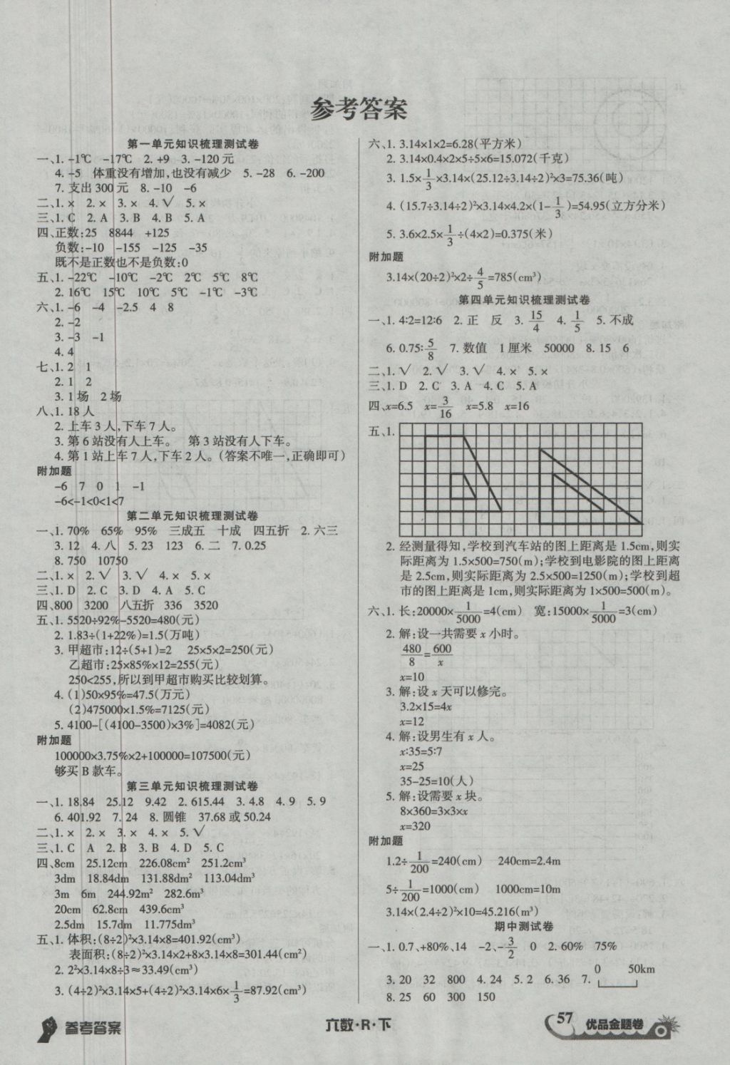 2018年優(yōu)品金題卷六年級(jí)數(shù)學(xué)下冊(cè)人教版 第1頁