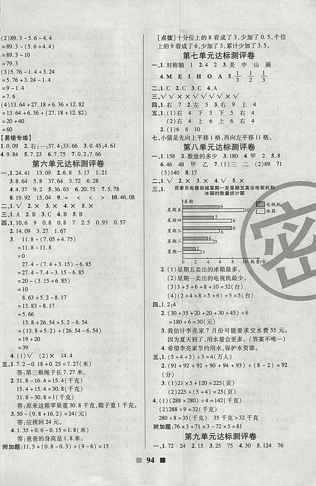 2018年名校一卷通四年級(jí)數(shù)學(xué)下冊(cè)人教版 第6頁