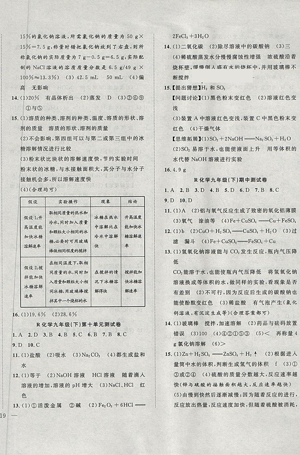 2018年体验型学案体验新知高效练习九年级化学下册人教版 第10页