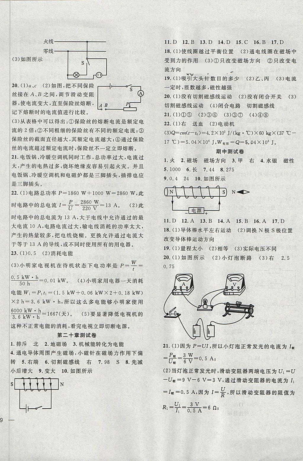 2018年體驗型學案體驗新知高效練習九年級物理下冊人教版 第10頁