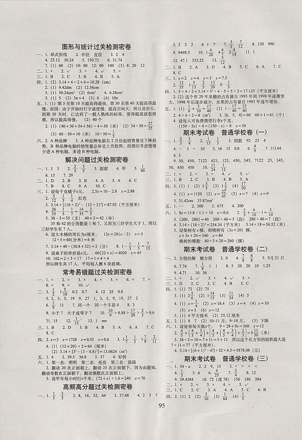 2018年期末冲刺100分完全试卷五年级数学下册江苏版 第3页