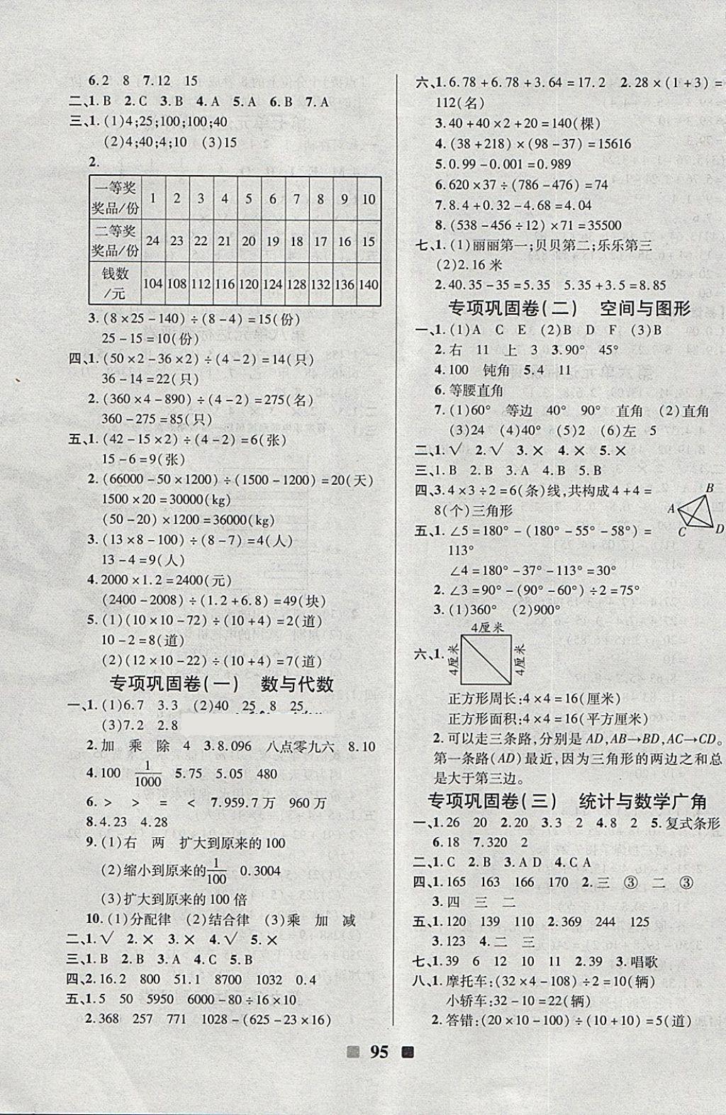 2018年名校一卷通四年級(jí)數(shù)學(xué)下冊(cè)人教版 第7頁