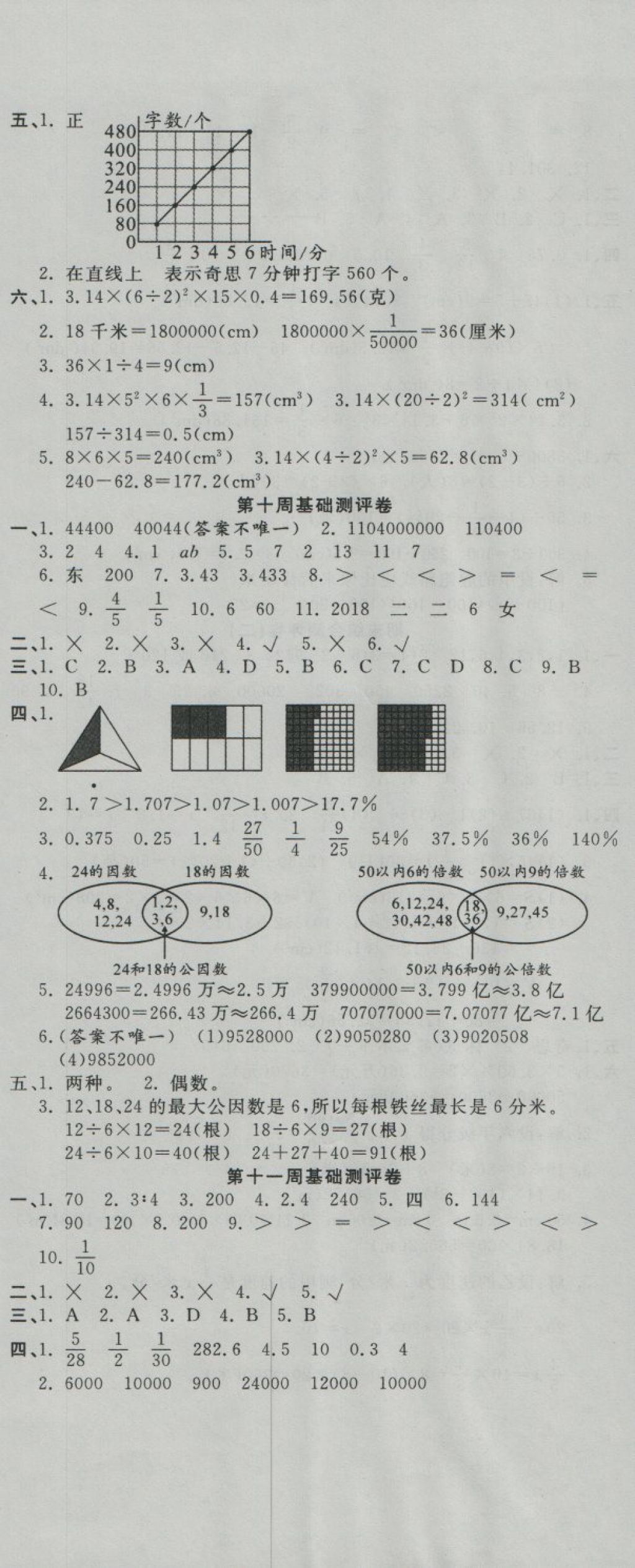 2018年一本好卷六年級(jí)數(shù)學(xué)下冊(cè)北師大版 第8頁