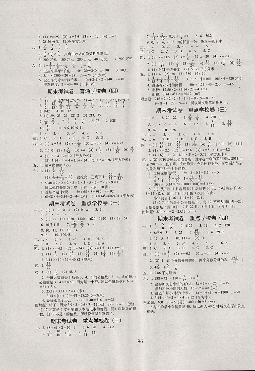 2018年期末冲刺100分完全试卷五年级数学下册江苏版 第4页