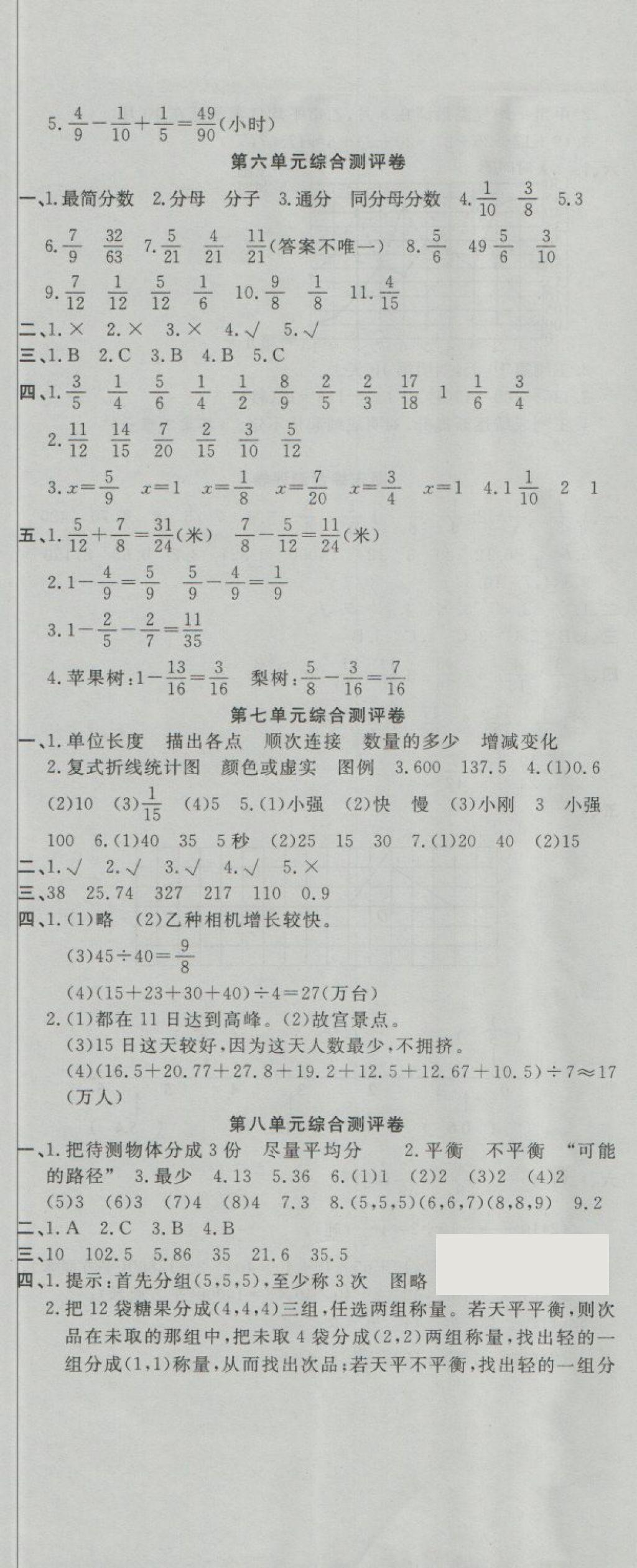 2018年一本好卷五年級(jí)數(shù)學(xué)下冊(cè)人教版 第8頁