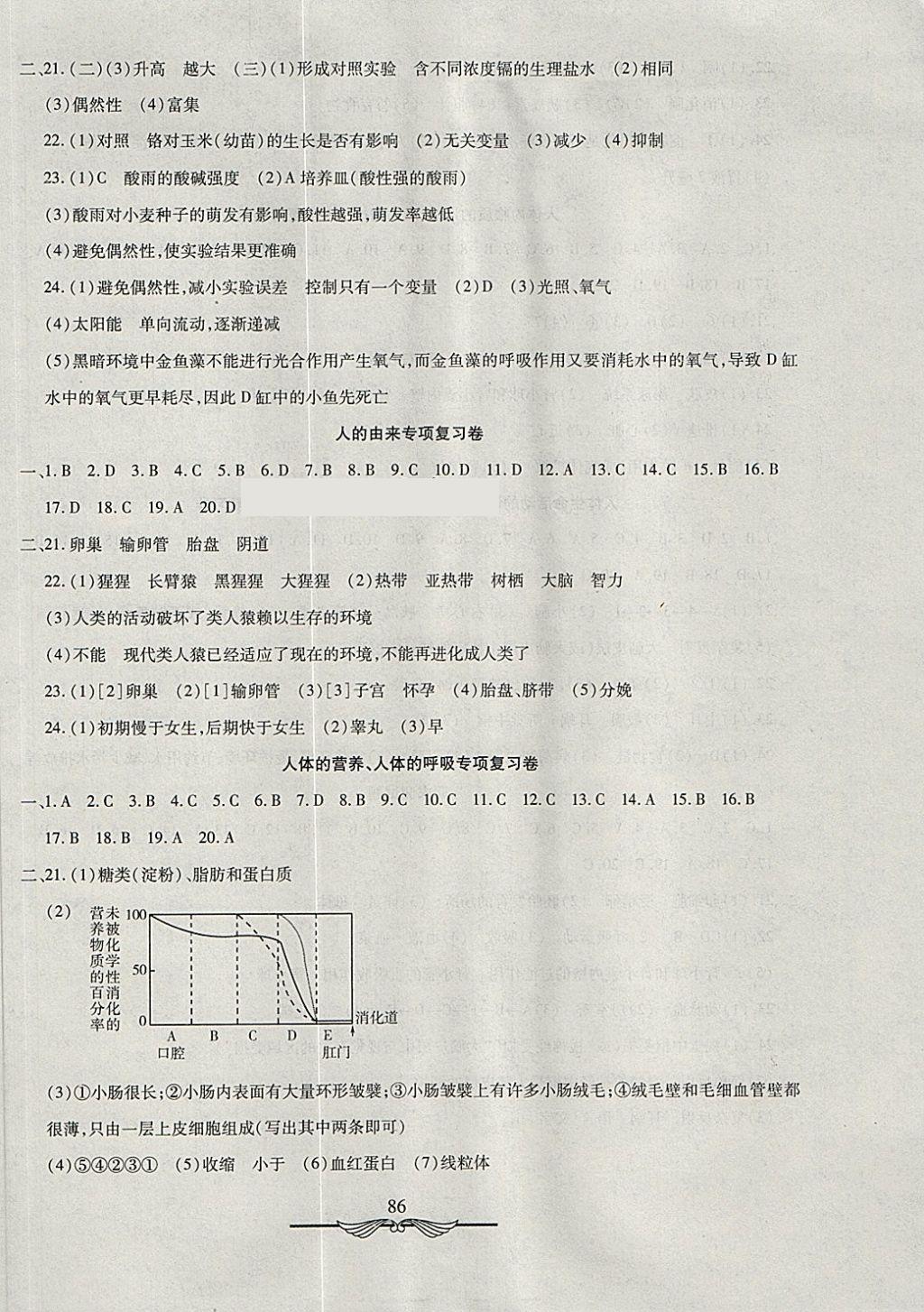 2018年学海金卷初中夺冠单元检测卷七年级生物下册人教版 第6页