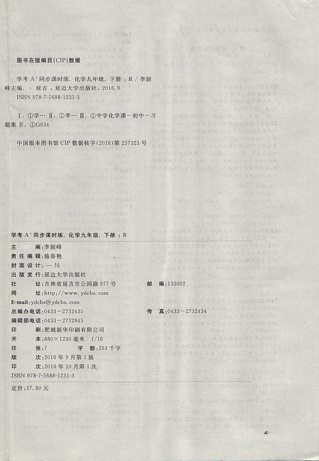 2018年学考A加同步课时练九年级化学下册人教版 第20页