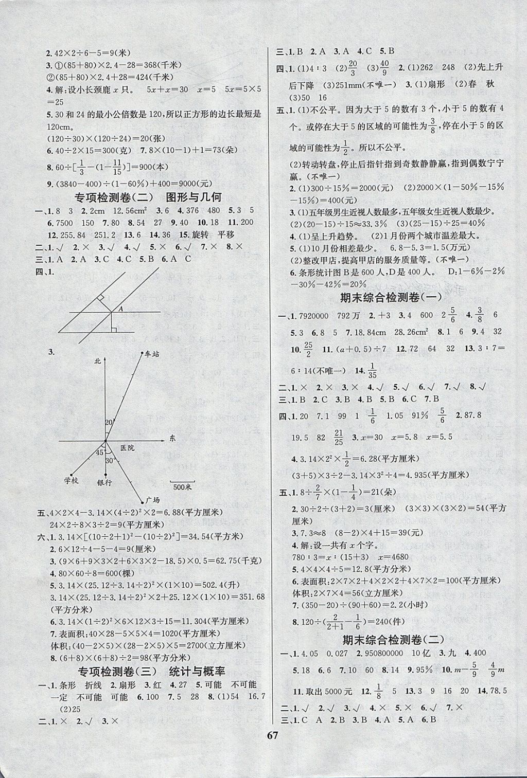 2018年名師名校全能金卷六年級(jí)數(shù)學(xué)下冊(cè)人教版 第3頁