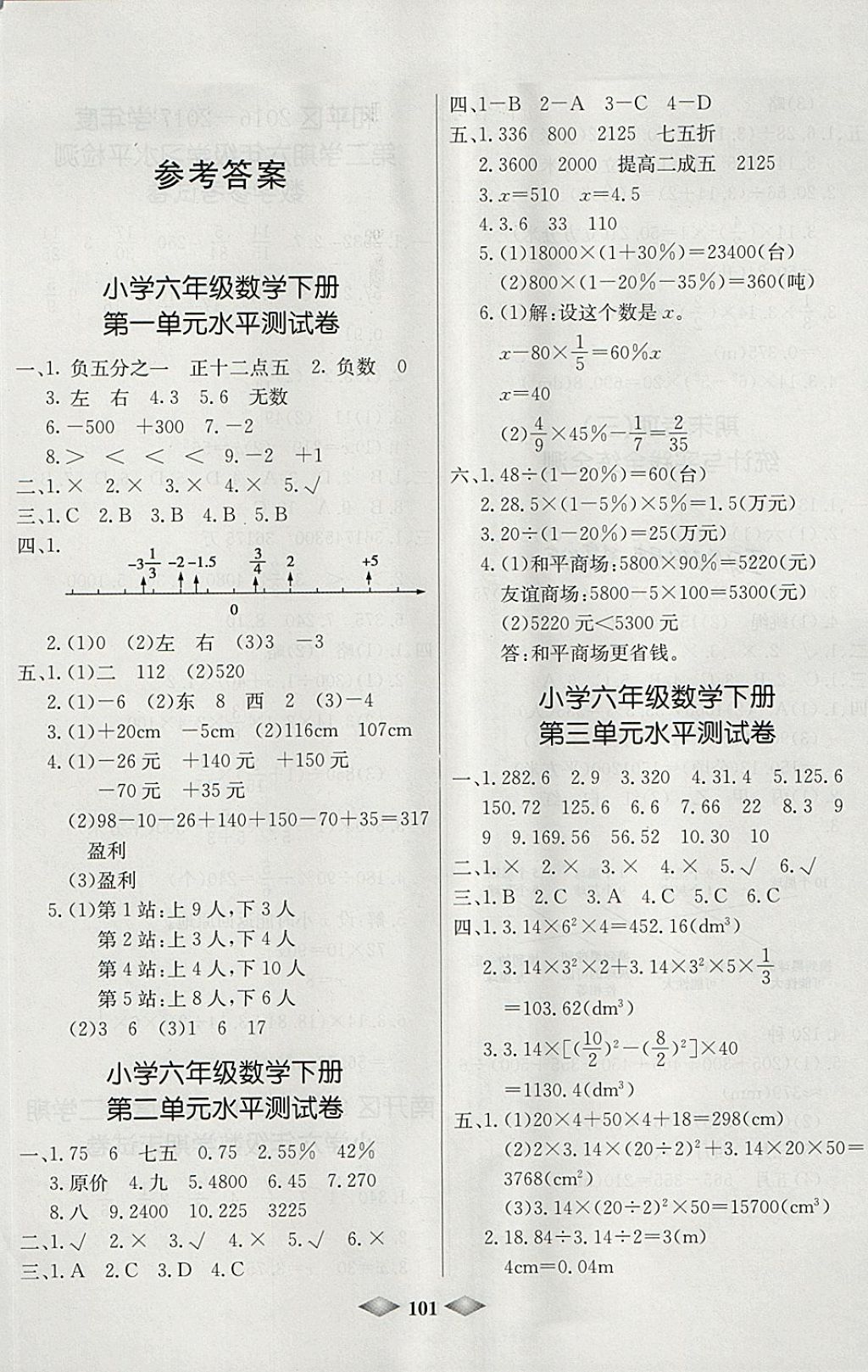 2018年津門壹卷六年級(jí)數(shù)學(xué)下冊(cè)人教版 第1頁