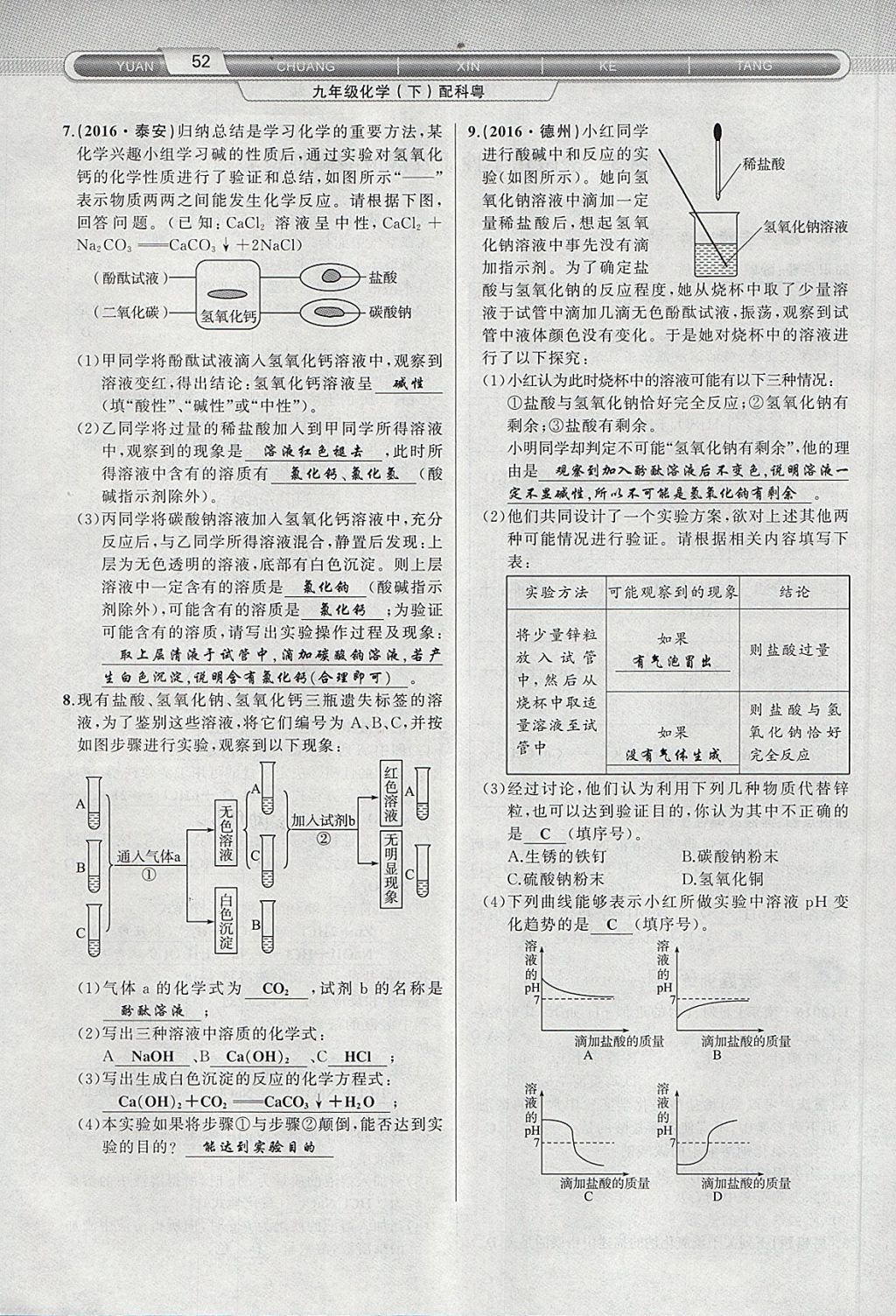 2018年原創(chuàng)新課堂九年級化學(xué)下冊科粵版 第60頁