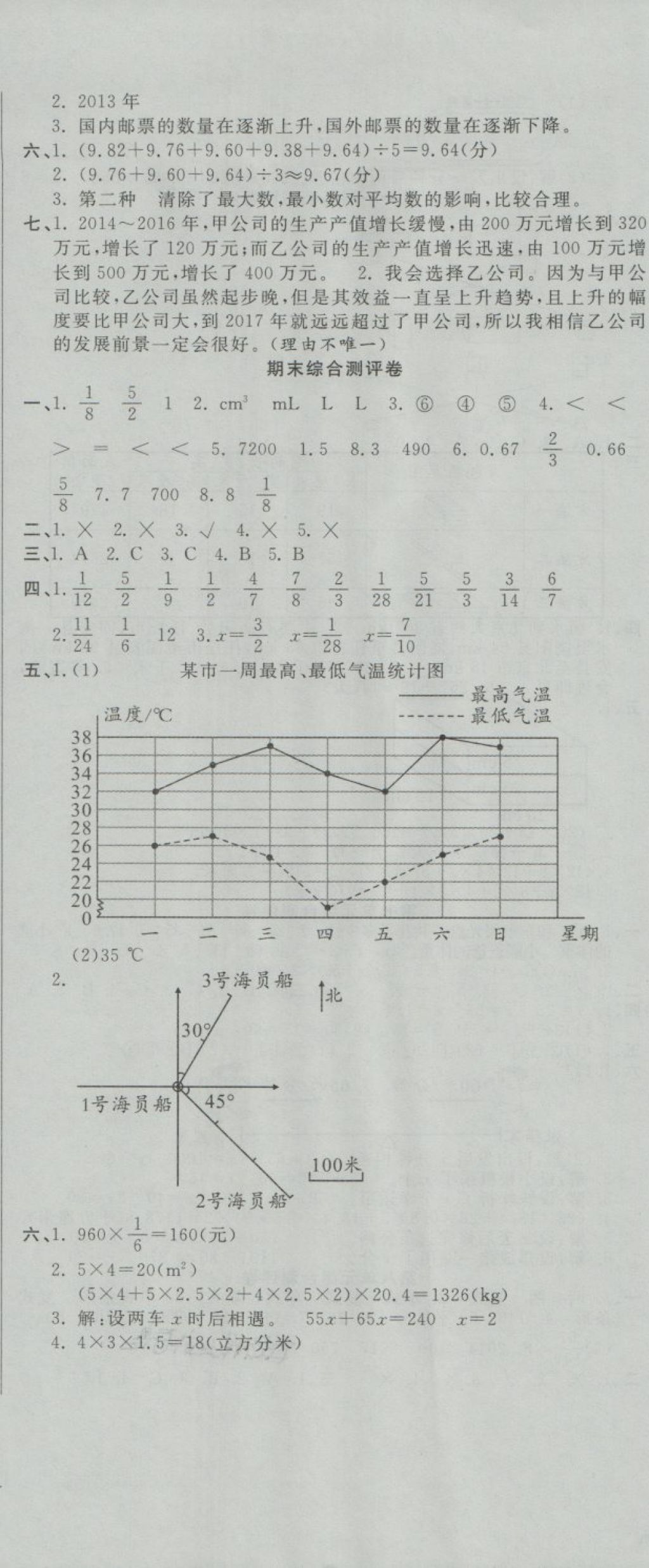 2018年一本好卷五年級(jí)數(shù)學(xué)下冊(cè)北師大版 第10頁(yè)