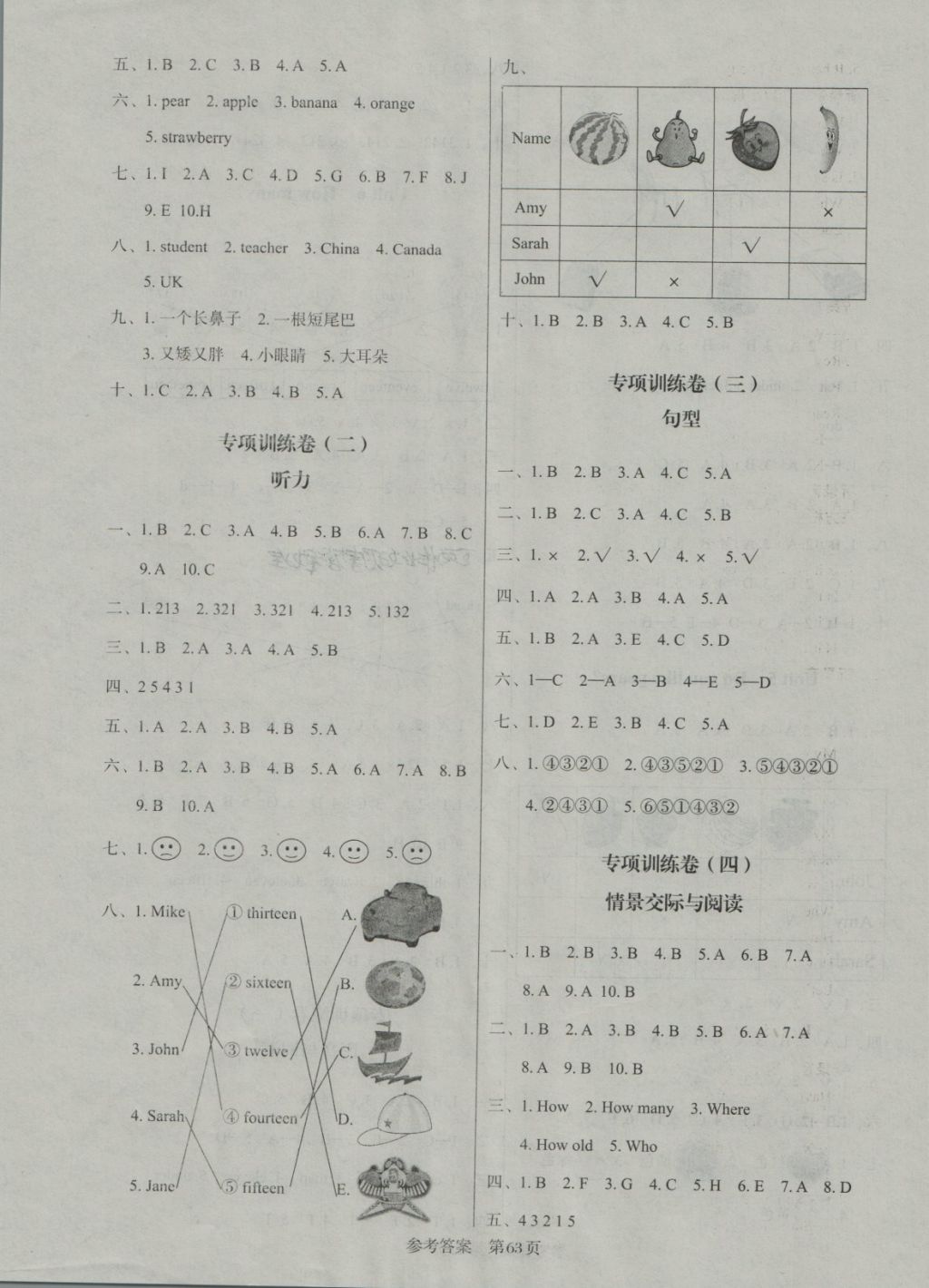 2018年黃岡名卷三年級(jí)英語(yǔ)下冊(cè)人教PEP版三起 第3頁(yè)